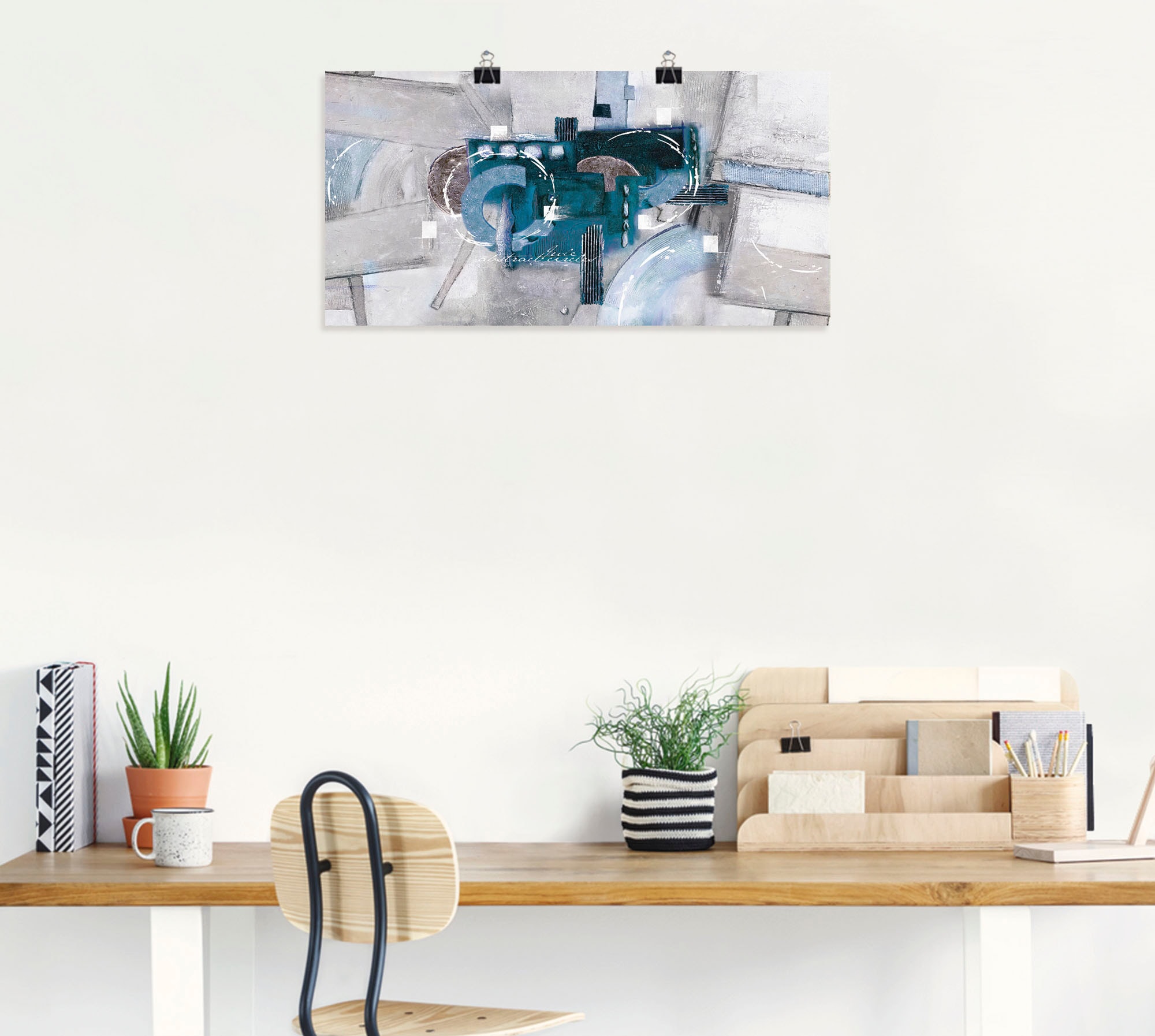 Artland Fresque murale »Abstrakte blaue Kreise« 1 cuis tlg. als Alubild, Leinwandbild, Poster in verschied. Grössen