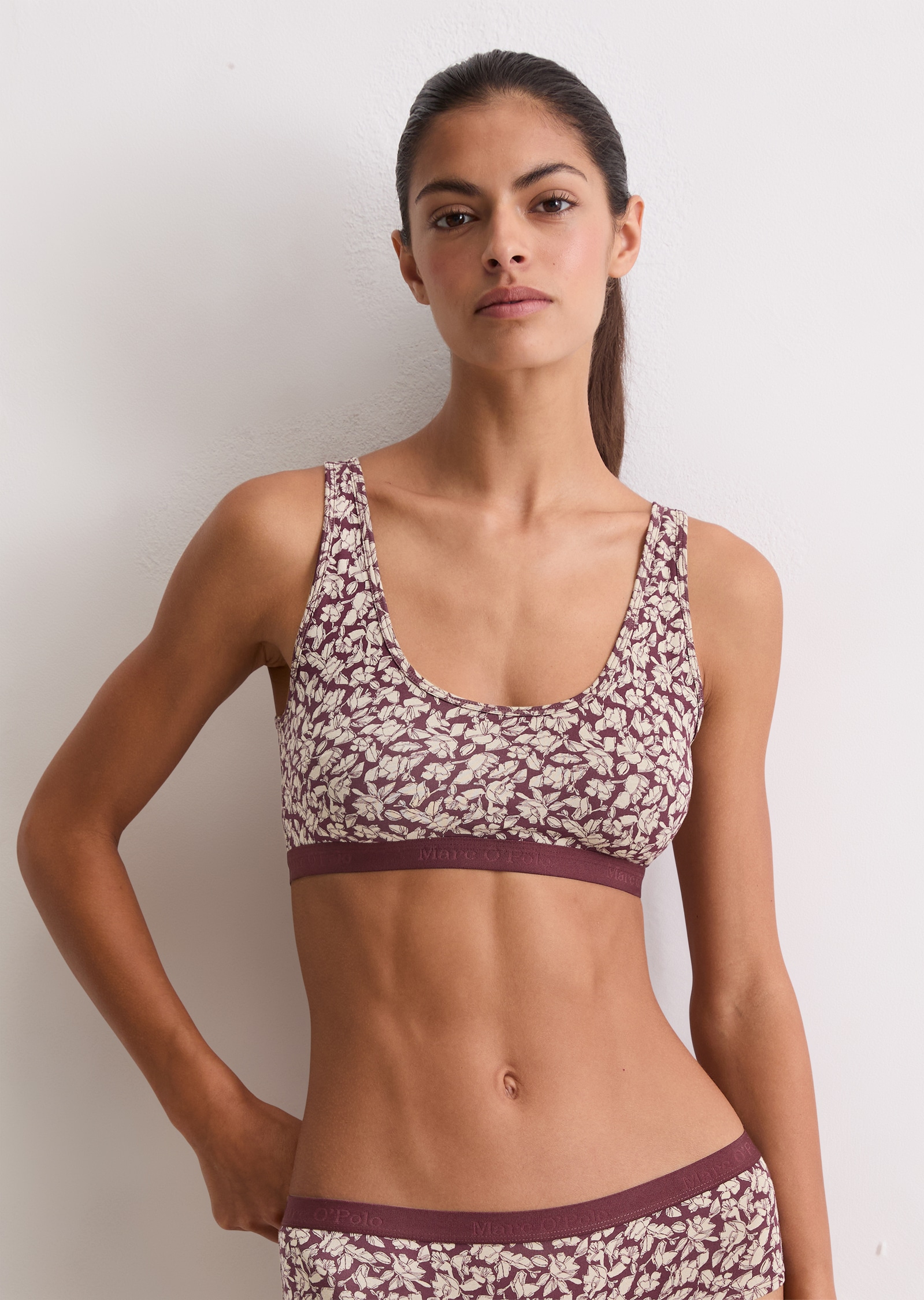 Marc O'Polo Bustier »Essentials« tiefer Rundhalsausschnitt, elastisches Unterbrustband