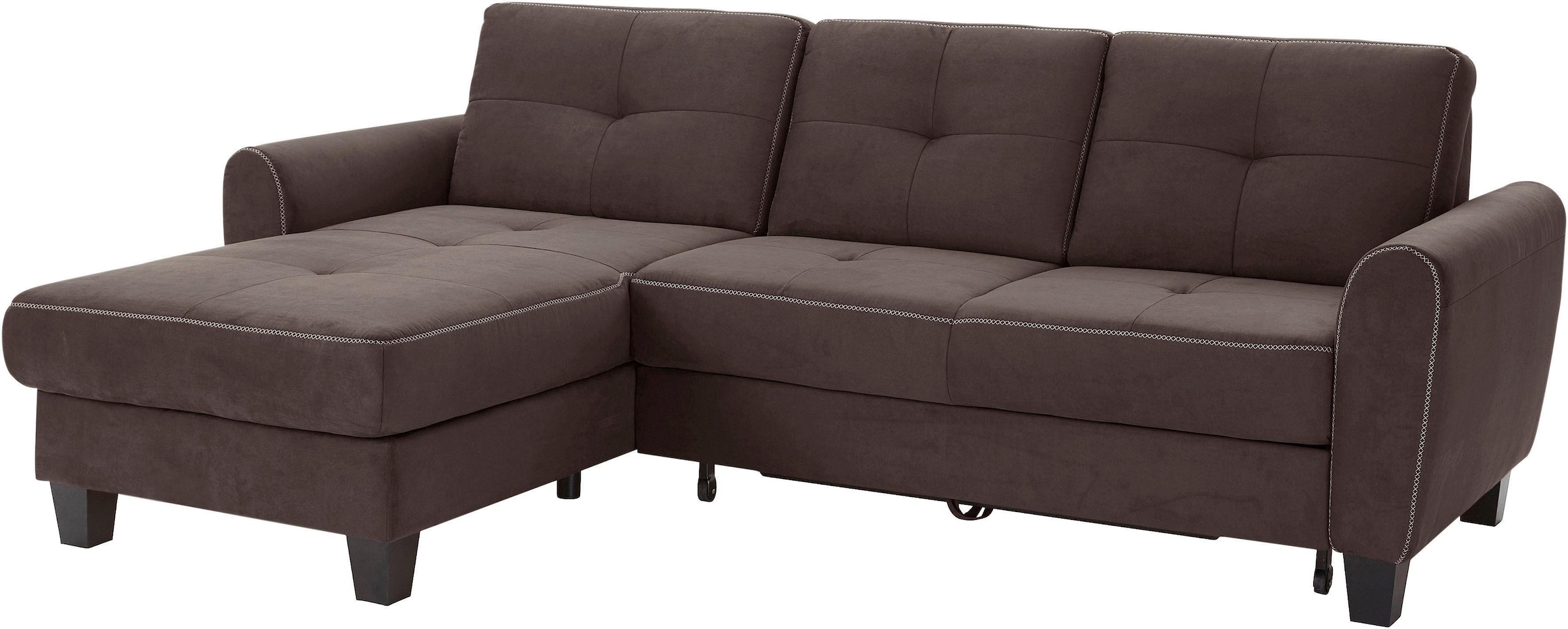 sit&more Canapé d'angle »Varese L-Form« mit Federkern, wahlweise mit Bettfunktion und Stauraum