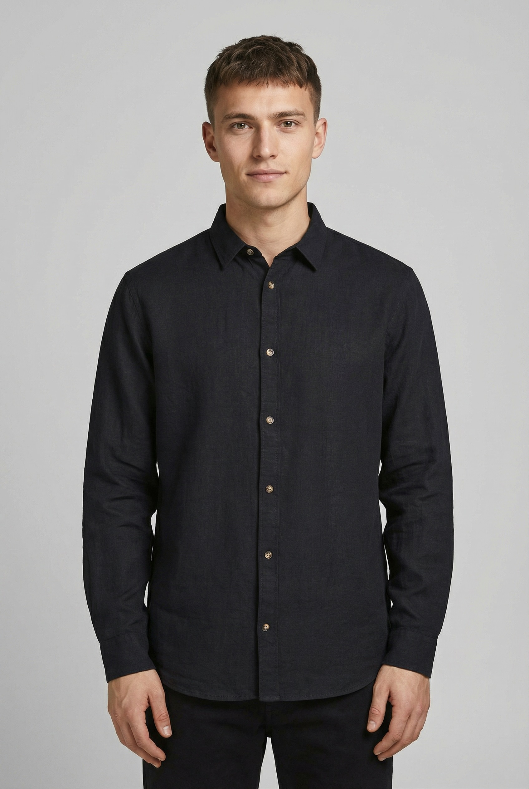 Jack & Jones Langarmhemd »JJESUMMER LINEN BLEND SHIRT L/S SN« Baumwollmischung, regular fit