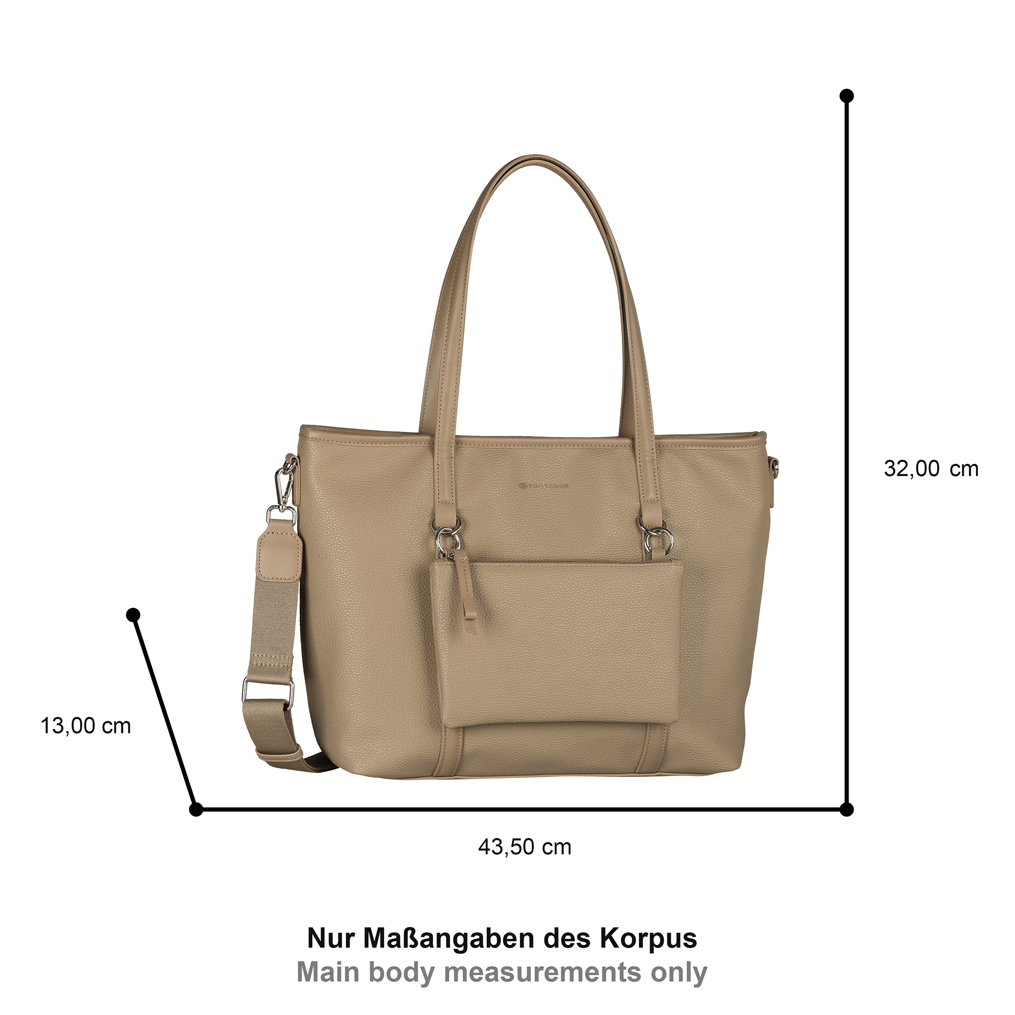 TOM TAILOR Shopper »Jamila« ein Platzwunder mit 2-in1-Funktion aus fein genarbtem Lederimtiat