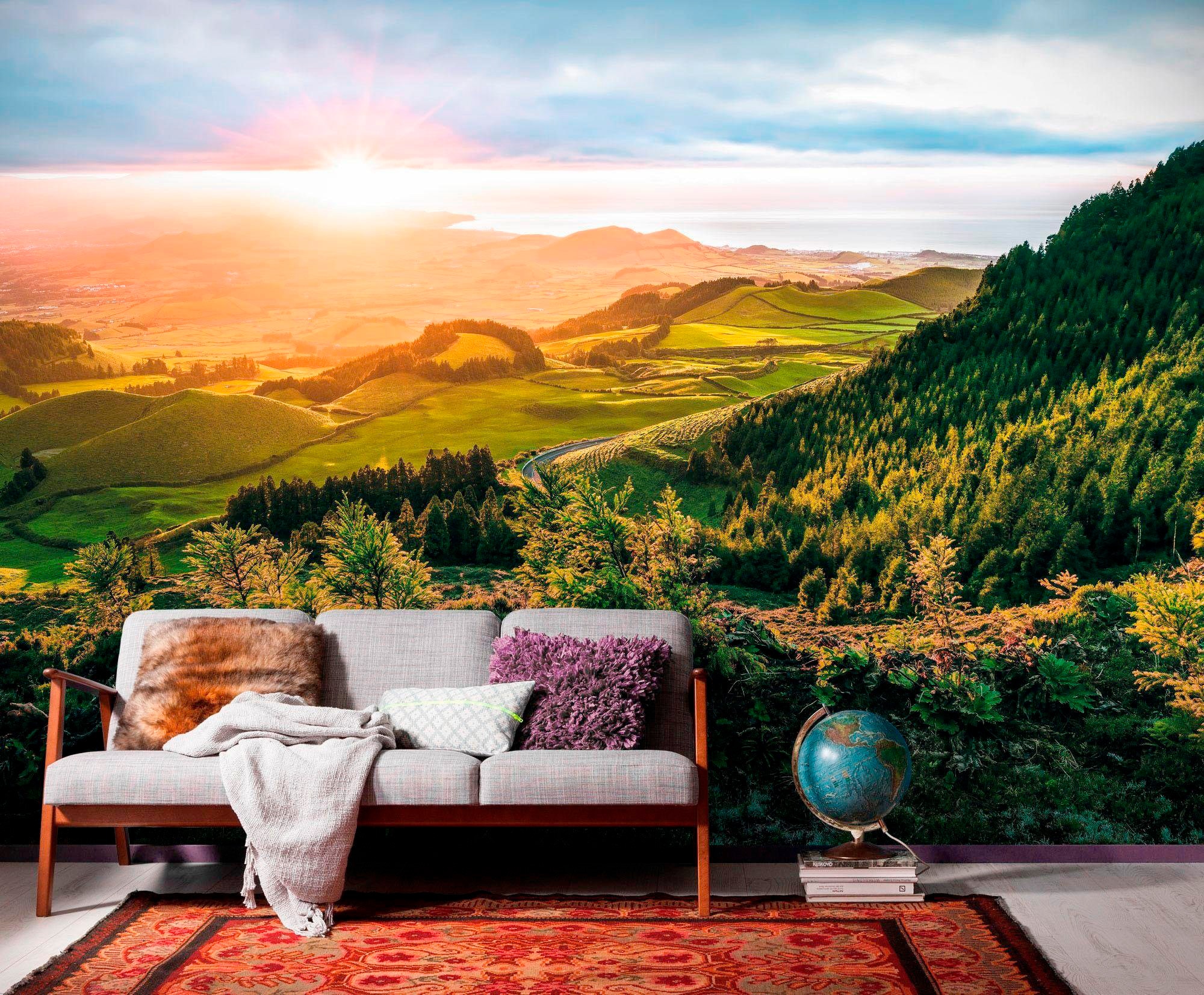 Komar Vliestapete »Digitaldruck Vlies -  Paradise Island - Grösse 400 x 250 cm« bedruckt glatt Wohnzimmer, Schlafzimmer