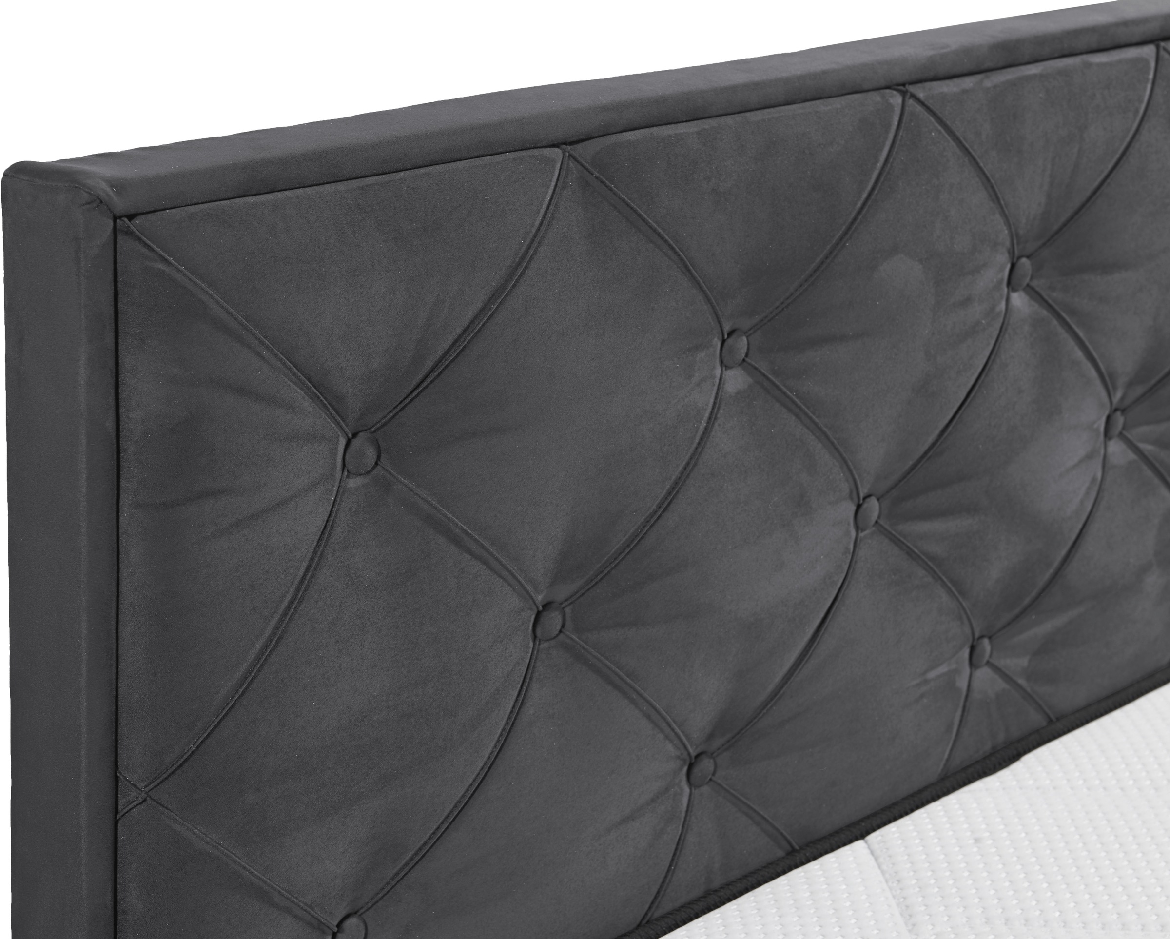 ED EXCITING DESIGN Lit de boxe »Monroe inkl. Bettkasten, erhältlich in den Breiten 160cm & 180cm« matelas duo - côté ferme avec natte de coco
