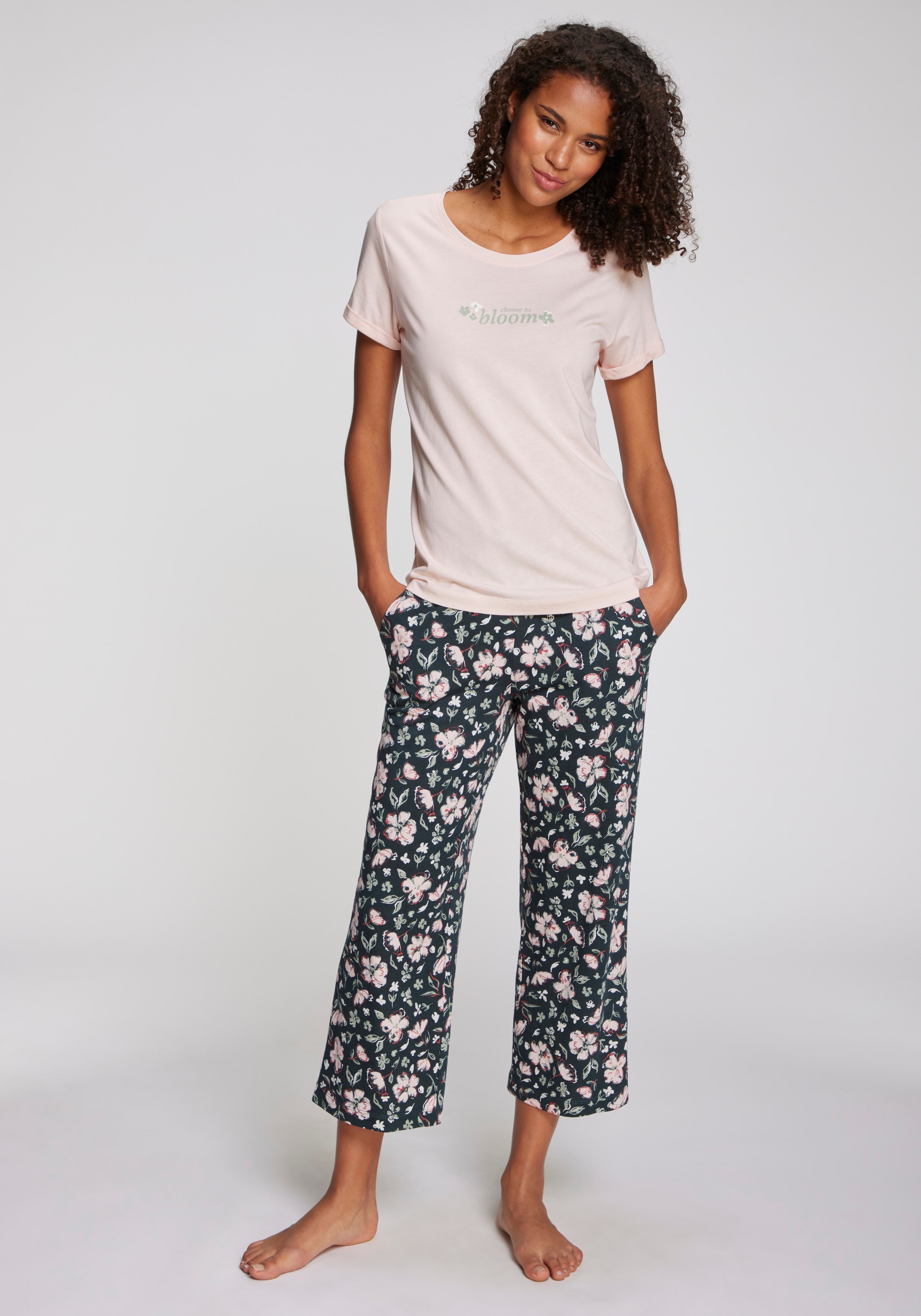 s.Oliver Pyjamaoberteil Mit kleinem Frontprint