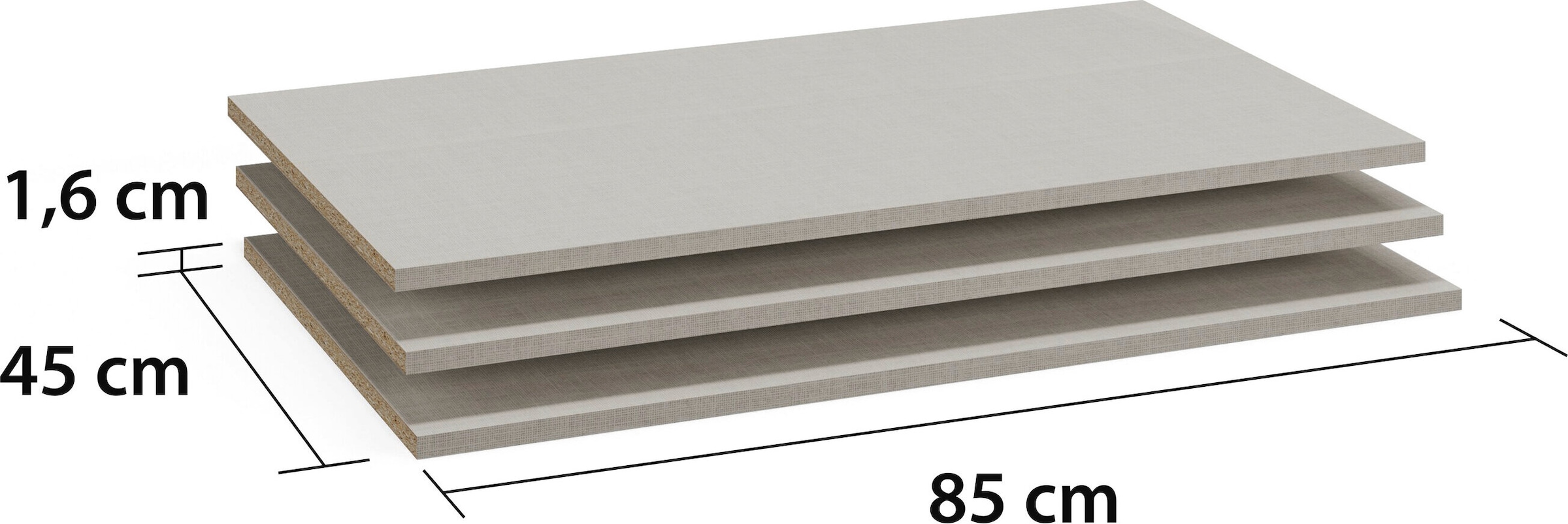 rauch Einlegeboden »Zubehör für Rauch-Schränke Garderobe Kleiderschrank Schrank« 3er-Set Breite 85 cm, Tiefe 50 cm MADE IN GERMANY