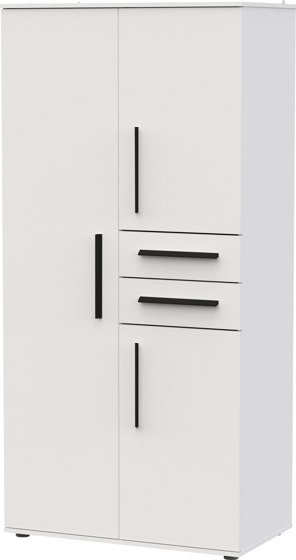 Demeyere GROUP Armoires à vêtements »VERSATIL – mit Schubladen in Komforthöhe & Metall-Kleiderstangen« L/H/P env. 90x190x50 cm,  beaucoup d'espace de rangement, panneau de particules robuste, facile d'entretien, Made in EU