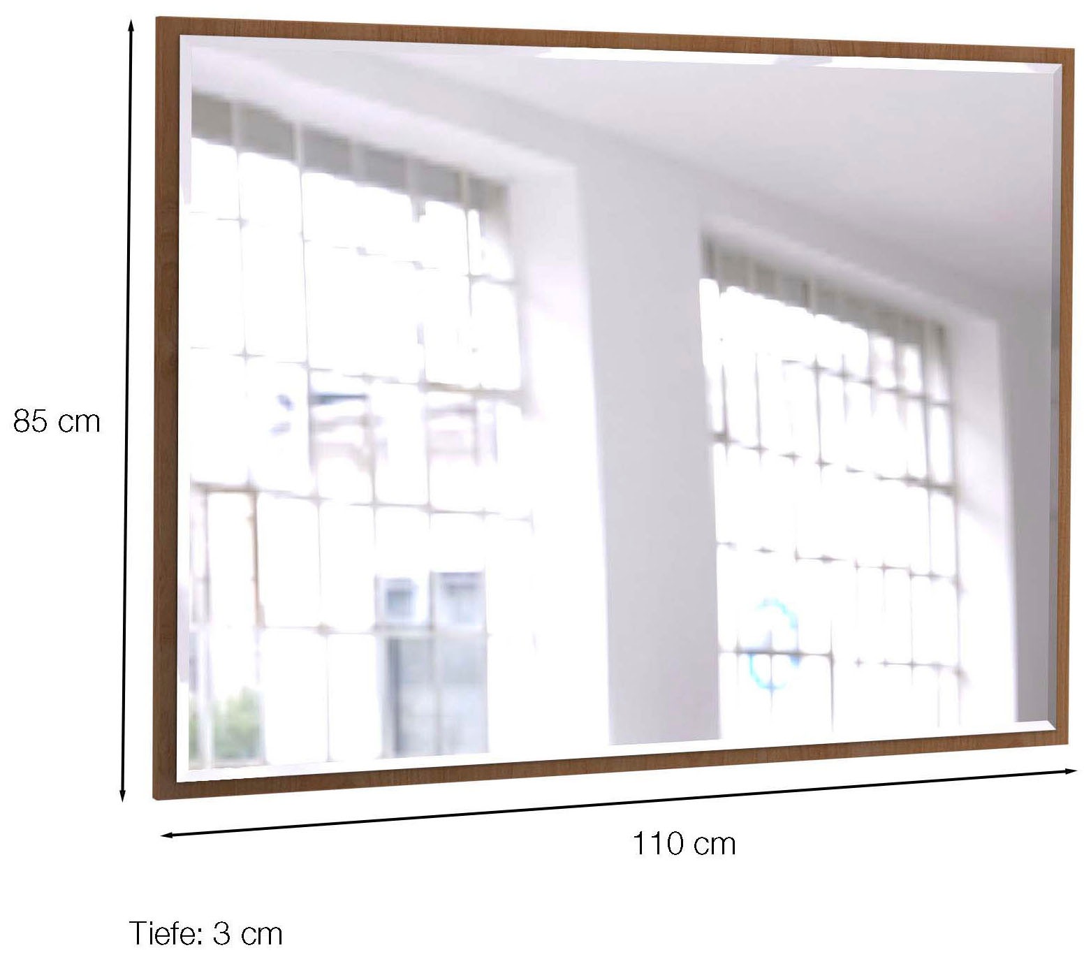 WIEMANN Wandspiegel »Lausanne, rechteckig, Erle-Nachbildung, 110x85x3 cm«