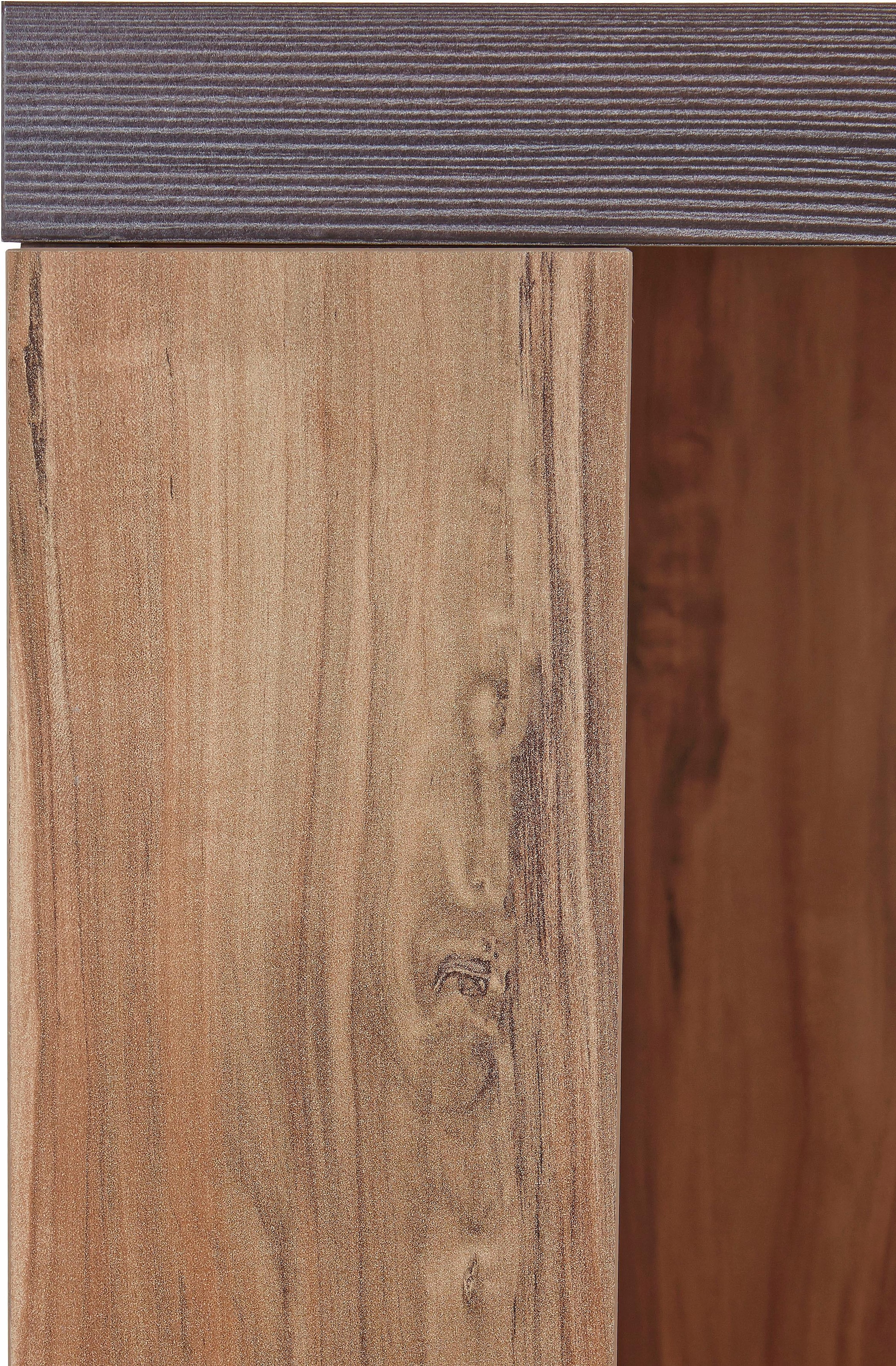 GOODproduct Vitrine »Larona, zeitlose Glasvitirne, Hochschrank Höhe 145 cm« Stauraumvitrine mit dekorativer Rahmenoptik,