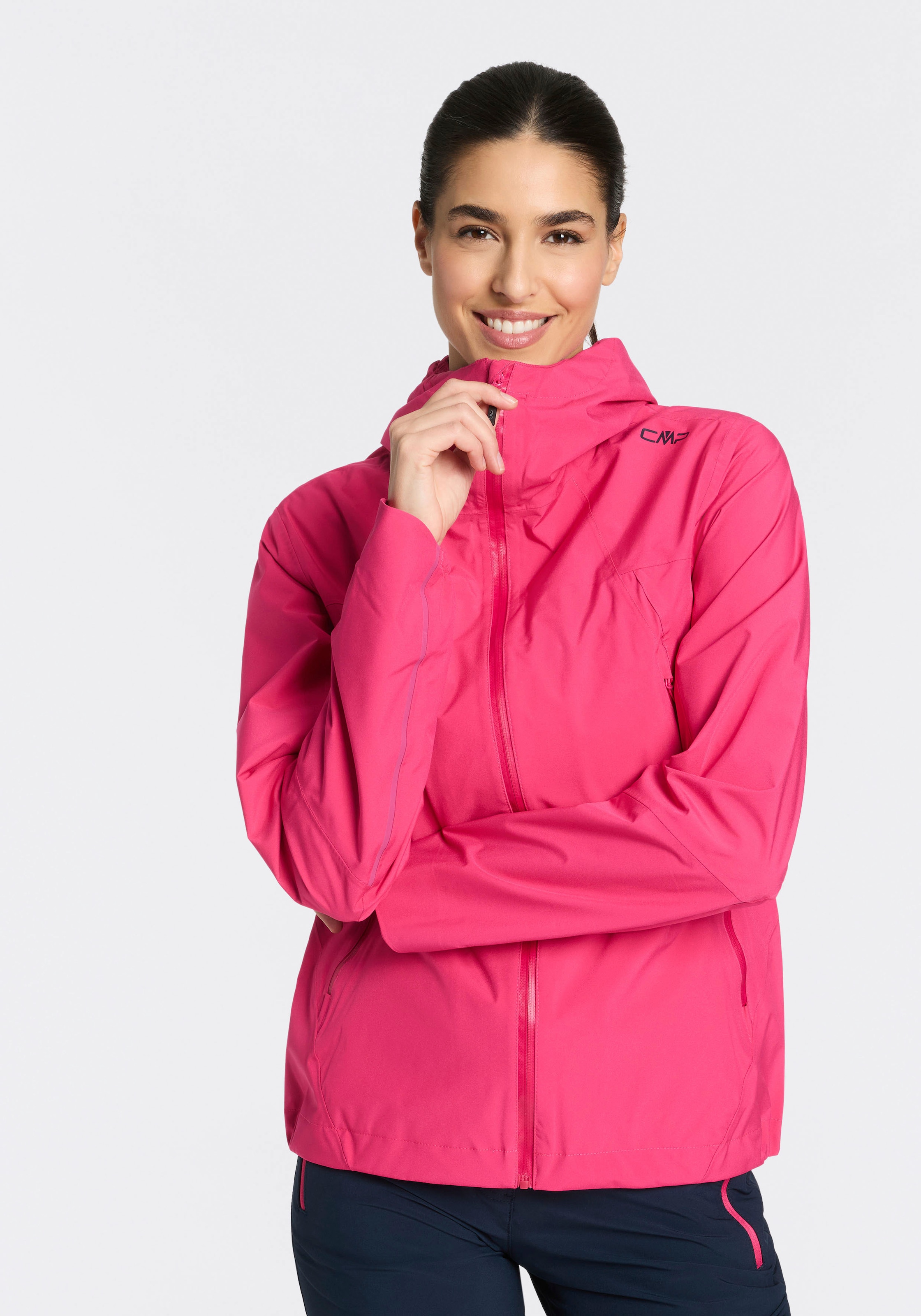 CMP Veste de pluie mit regulierbarer Kapuze, Zwei-Lagen-Konstruktion, Übergangsjacke