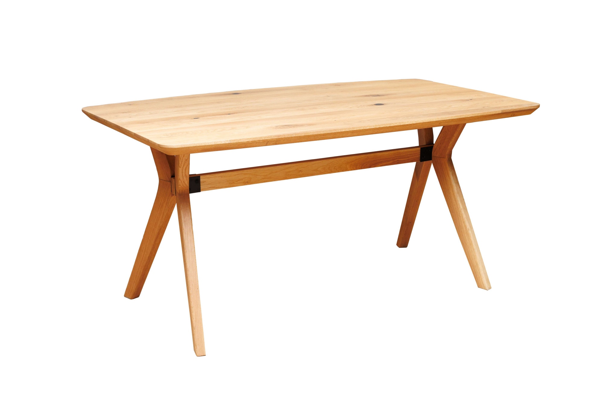 GOODproduct Esstisch »Arco Küchentisch, Tisch, Speisetisch, Esszimmertisch, Familientisch« 4 cm Tischplatte, Eiche geölt, Schweizer Kante & gekreuzte Beine