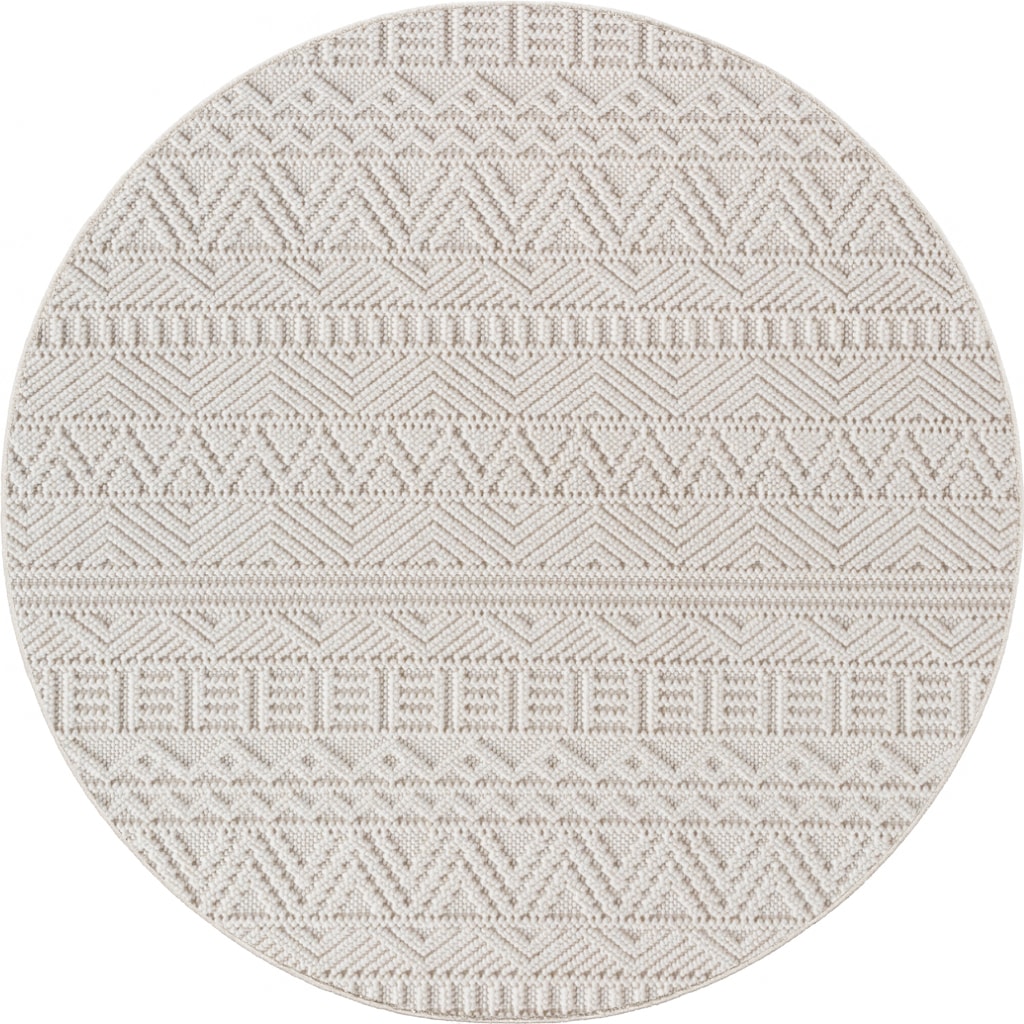 Ayyildiz Teppiche Tapis »HELIX 2202  , auch als Läufer und Rund erhältlich« Rond 7 mm Höhe Effet 3D grâce à la technique de tissage cut-loop, aspect laine, bouclé, salon