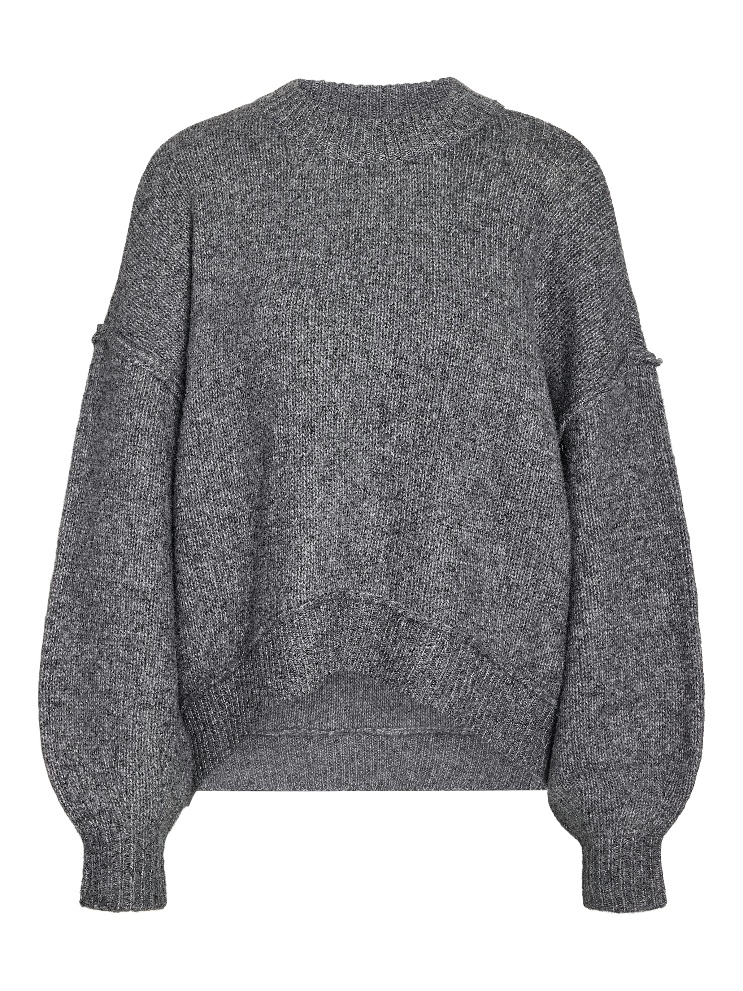 Noisy may Pull en tricot »NMLUISA L/S O-NECK KNIT NOOS« mélange de matériaux, coupe ample, avec laine