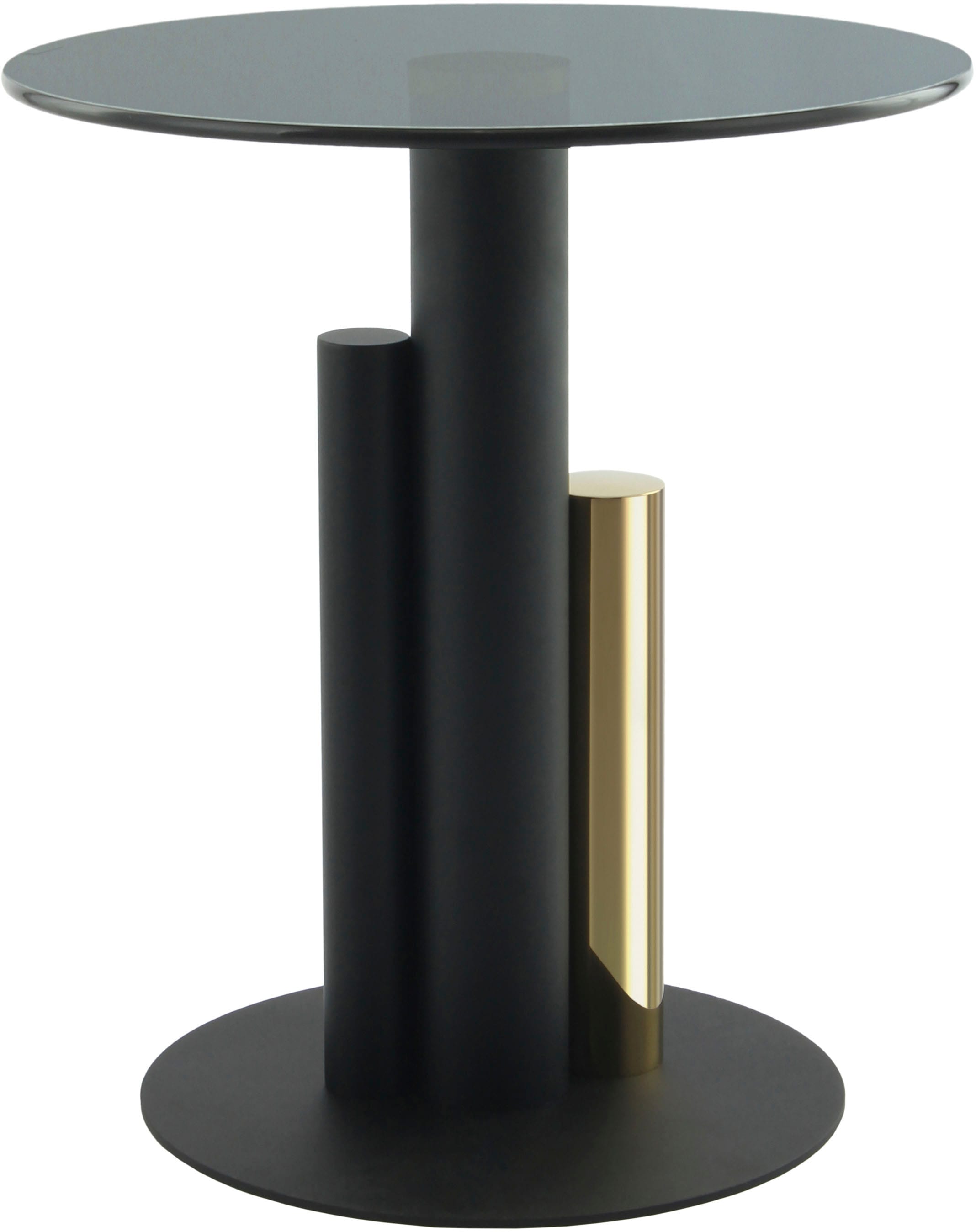 Kayoom Beistelltisch »Ontario 225, Runde  Glasplatte aus Sicherheitsglas, 100% Edelstahl« 1 Stk. tlg. Modernes Design, zweifarbiges Säulengestell, Eyecatcher Element