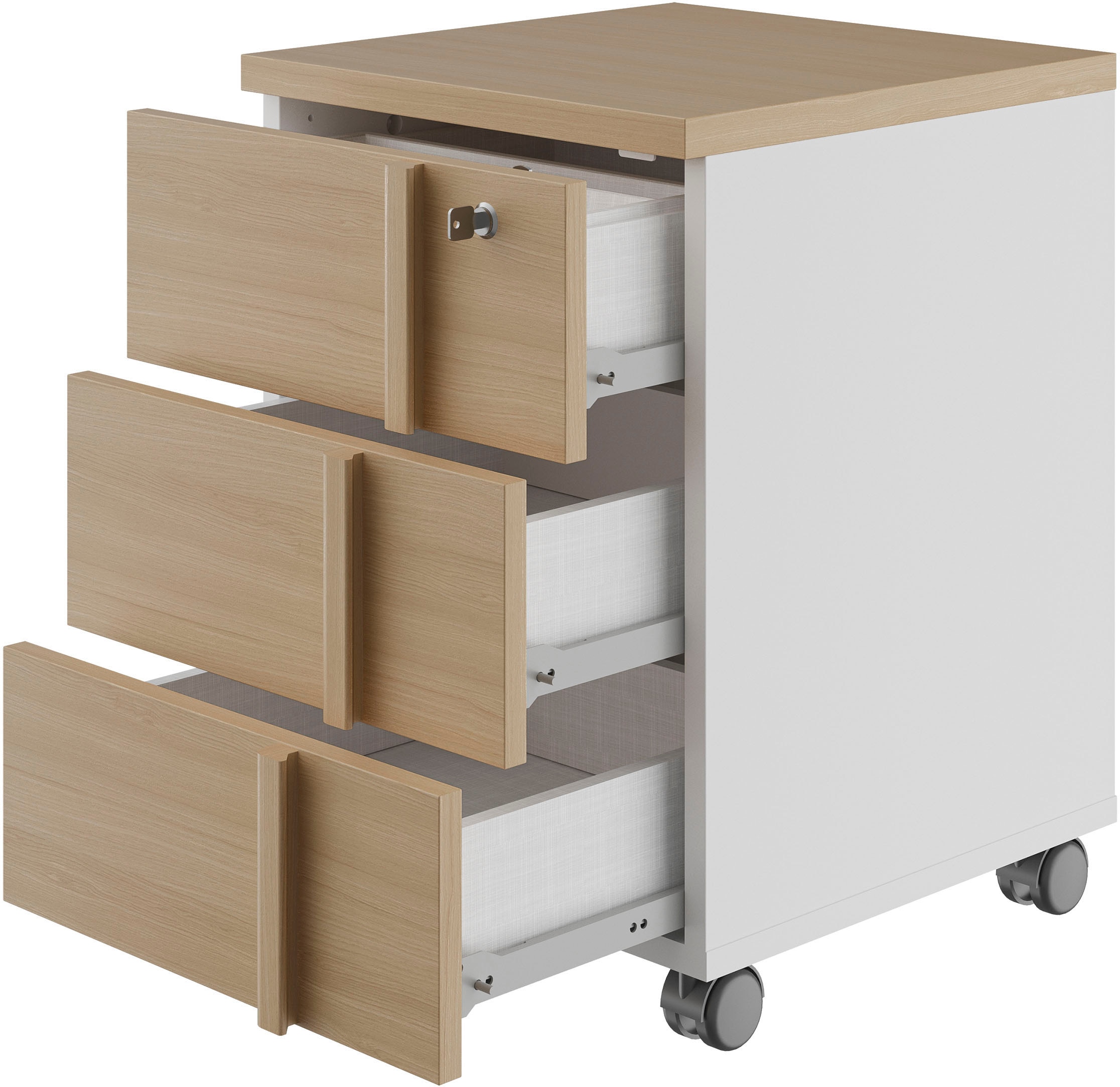 Gami Armoire à rideau »ITALIC« Fonctionnel et mobile – s'adapte parfaitement sous votre bureau