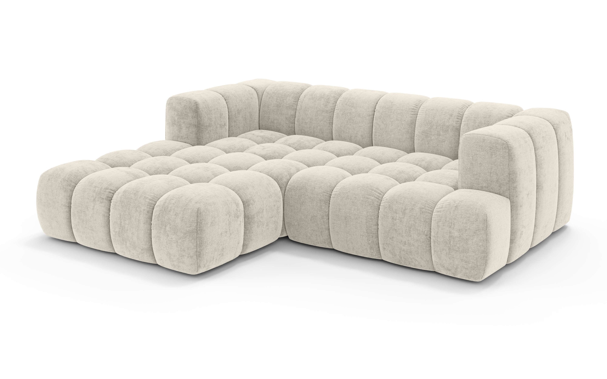 homsy by Ana Johnson Ecksofa »»XL« BOUBELLE L-Form extra tief, Design: Bubble-Optik, Breite 247cm« hoher Sitzkomfort dank Wellenunterfederung, XL Sitztiefe 100 cm