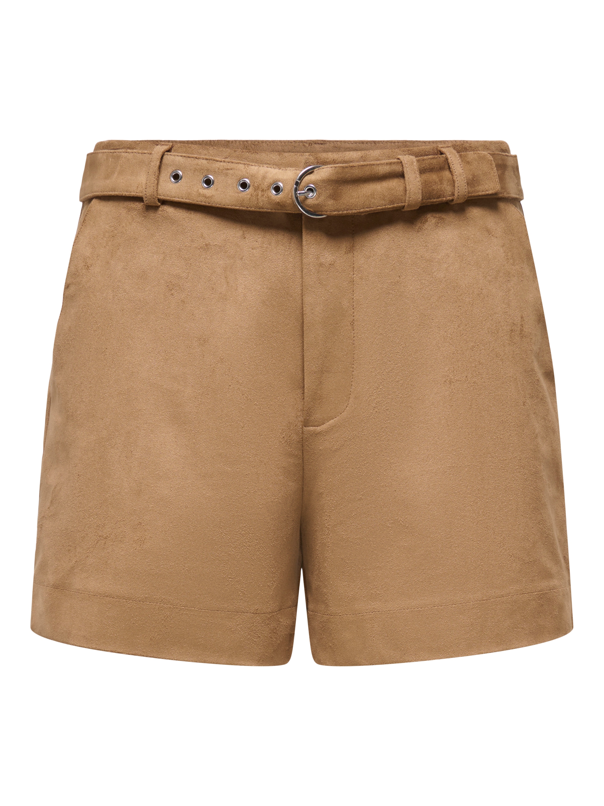 ONLY Short »ONLTAVIA HW FAUX SUEDE BELT SHORTS PNT«  mélange de matériaux, imitation daim, avec ceinture