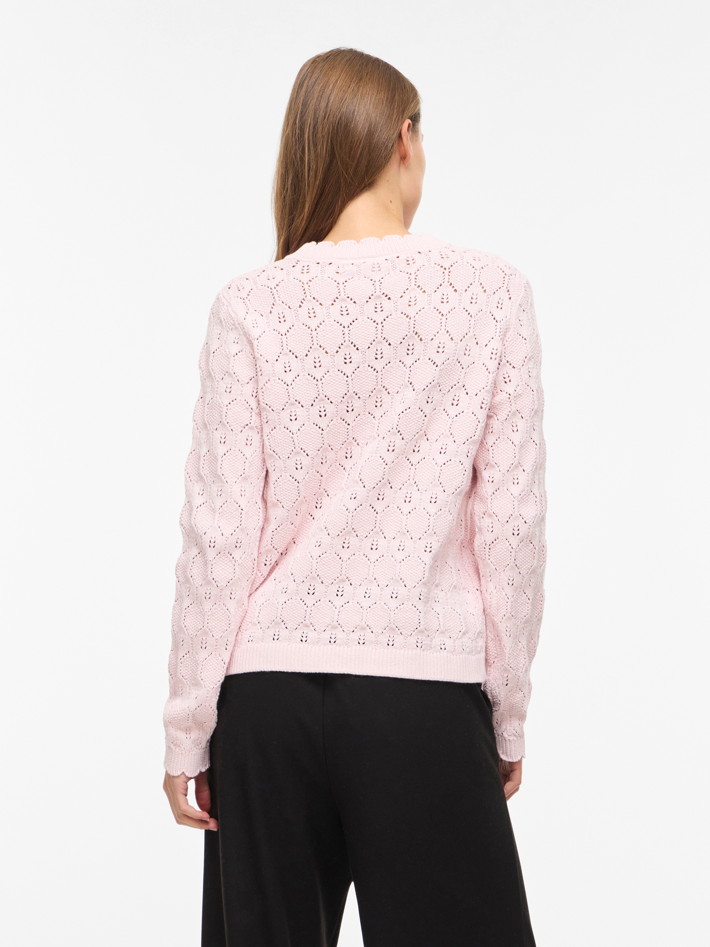 Vila Rundhalspullover »VILOWEN L/S POINTELLE KNIT TOP/PB«