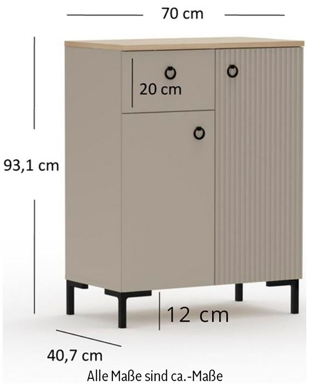 Home affaire Commode »Luminara« 1 cuis tlg. Kommode mit Soft-Close und Platz für 5 Schuhpaare - (B/T/H) 70/41/93cm