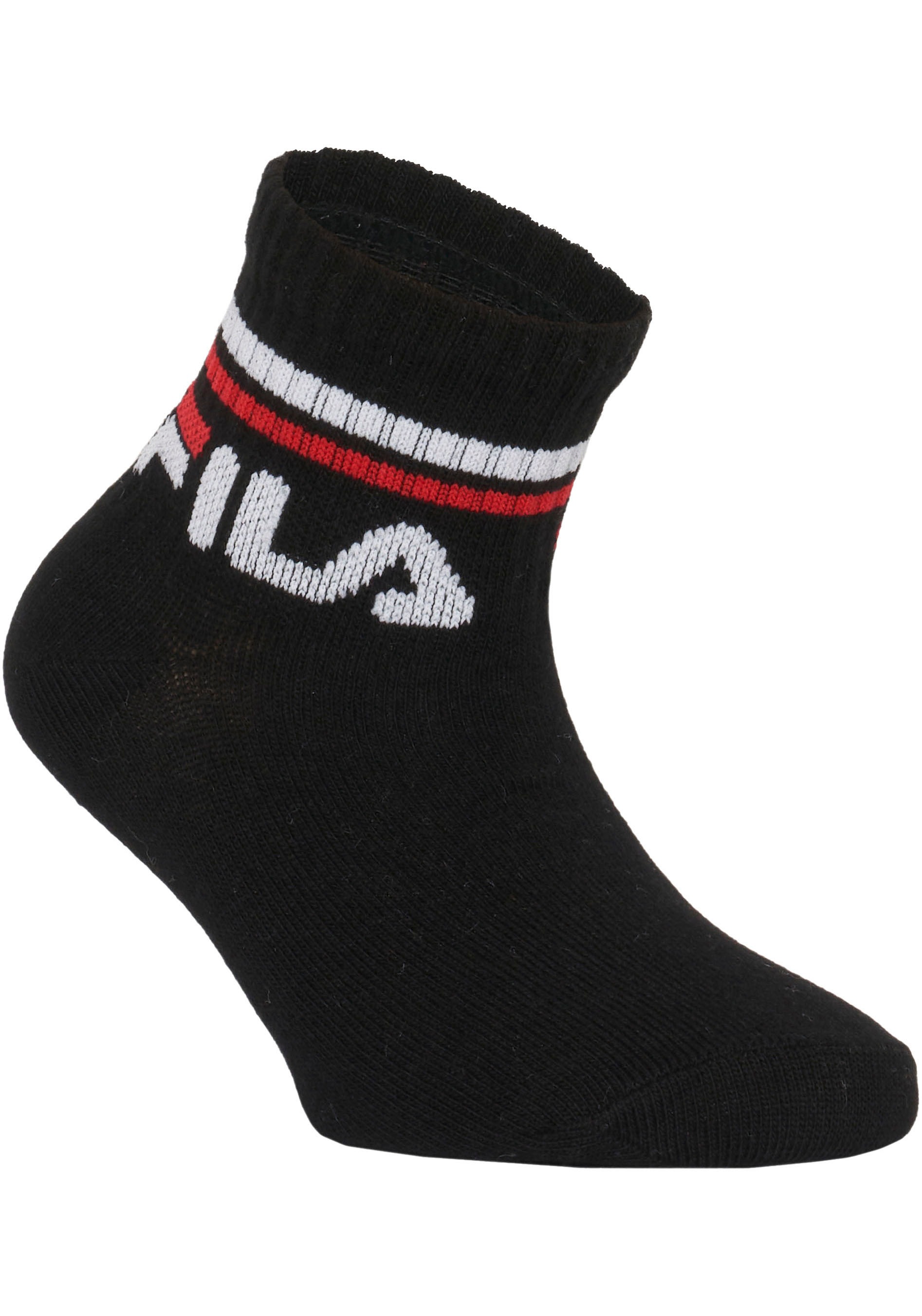 Fila Kurzsocken »JUNIOR UNISEX QUARTER PLAIN SOCKS« 6 Paar tlg. mit eingestricktem Logo im Bündchen, Kindersocken