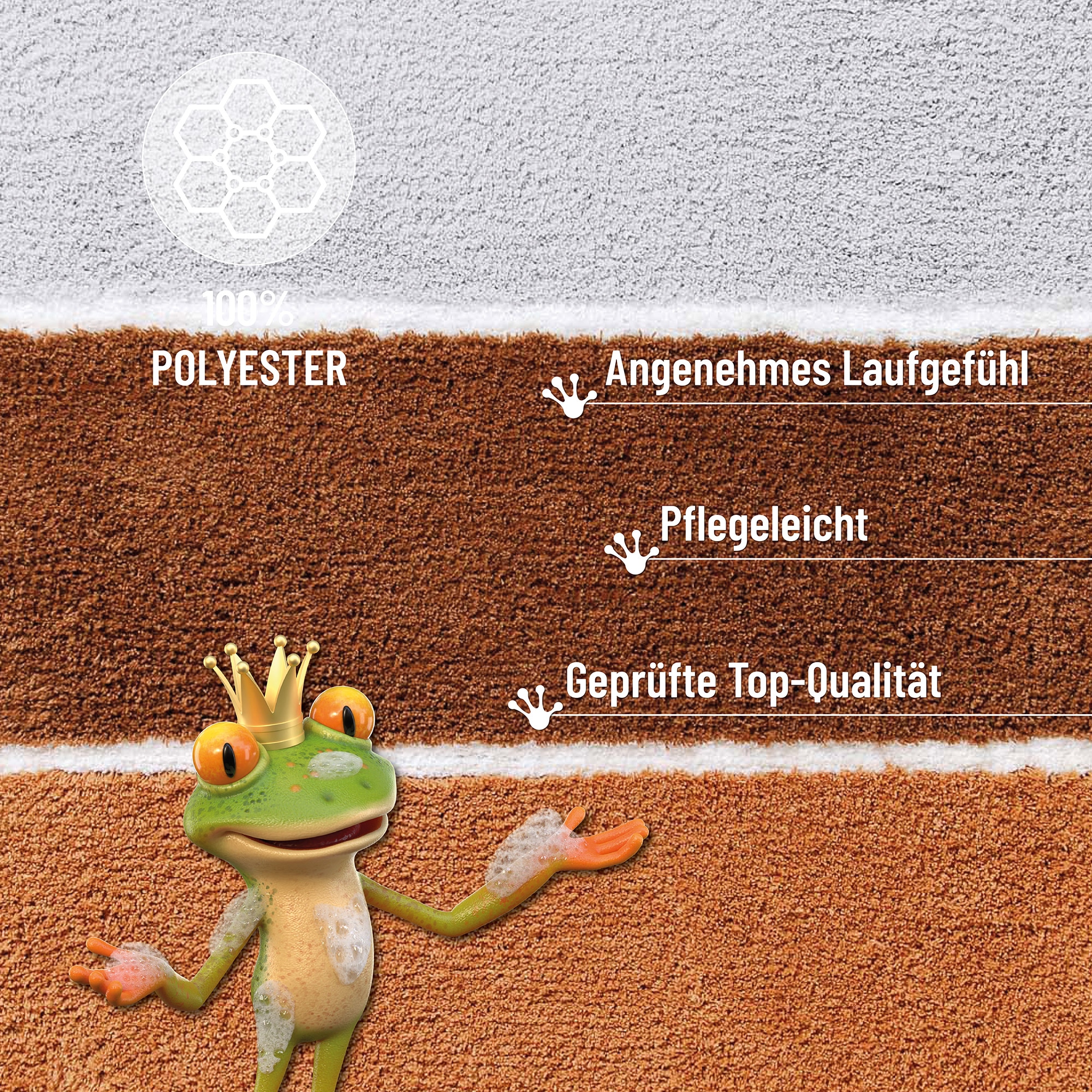 Homie Living Tapis de bain »Rio Marina« Höhe 30 mm flauschiger Badteppich, modern gestreift, waschbar, Badezimmerteppich