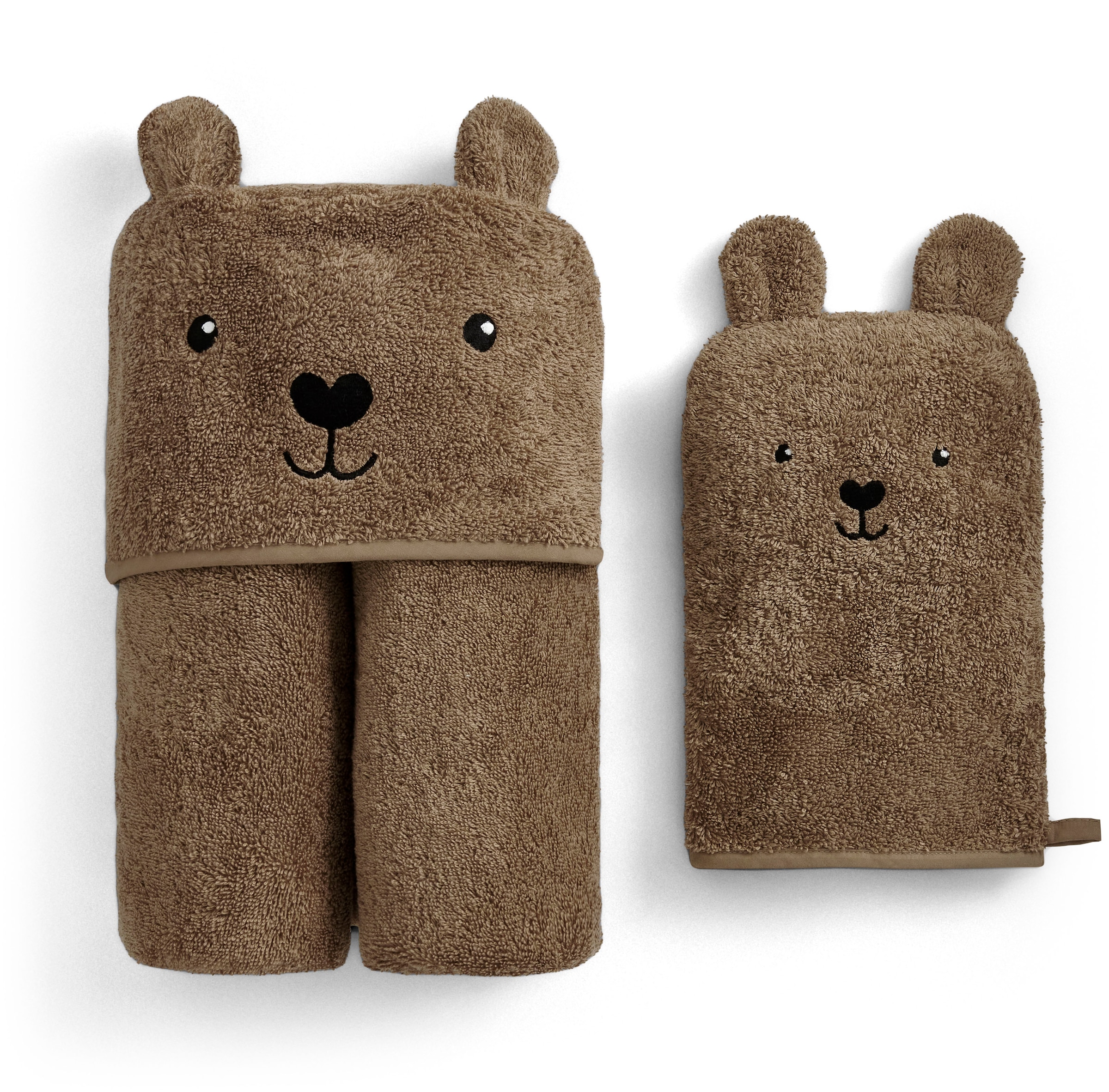 Christy Set de serviettes »Christy Baby Bär« Ensemble 2 cuis Frottee en feutre 1 serviette à capuche (95x90 cm) et 1 gant de toilette (23x15 cm)