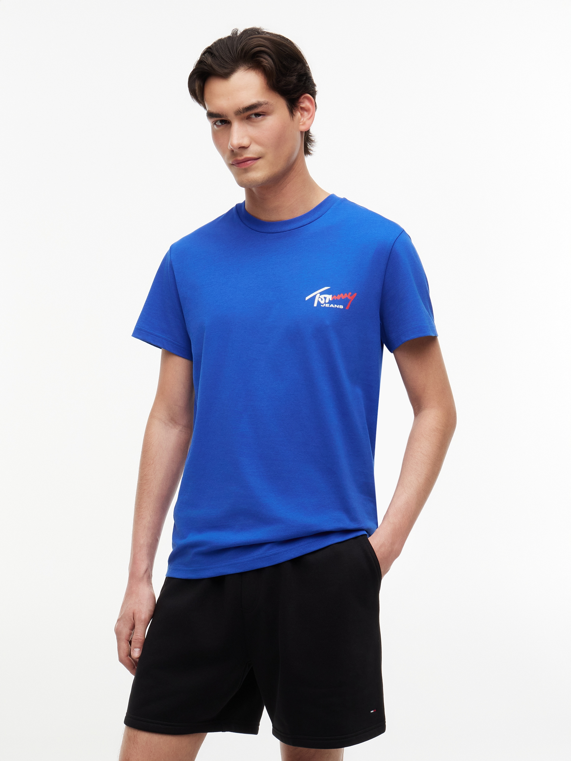 Tommy Jeans T-Shirt »TJM SLIM FIT SIGN CHEST« mit Markenprint