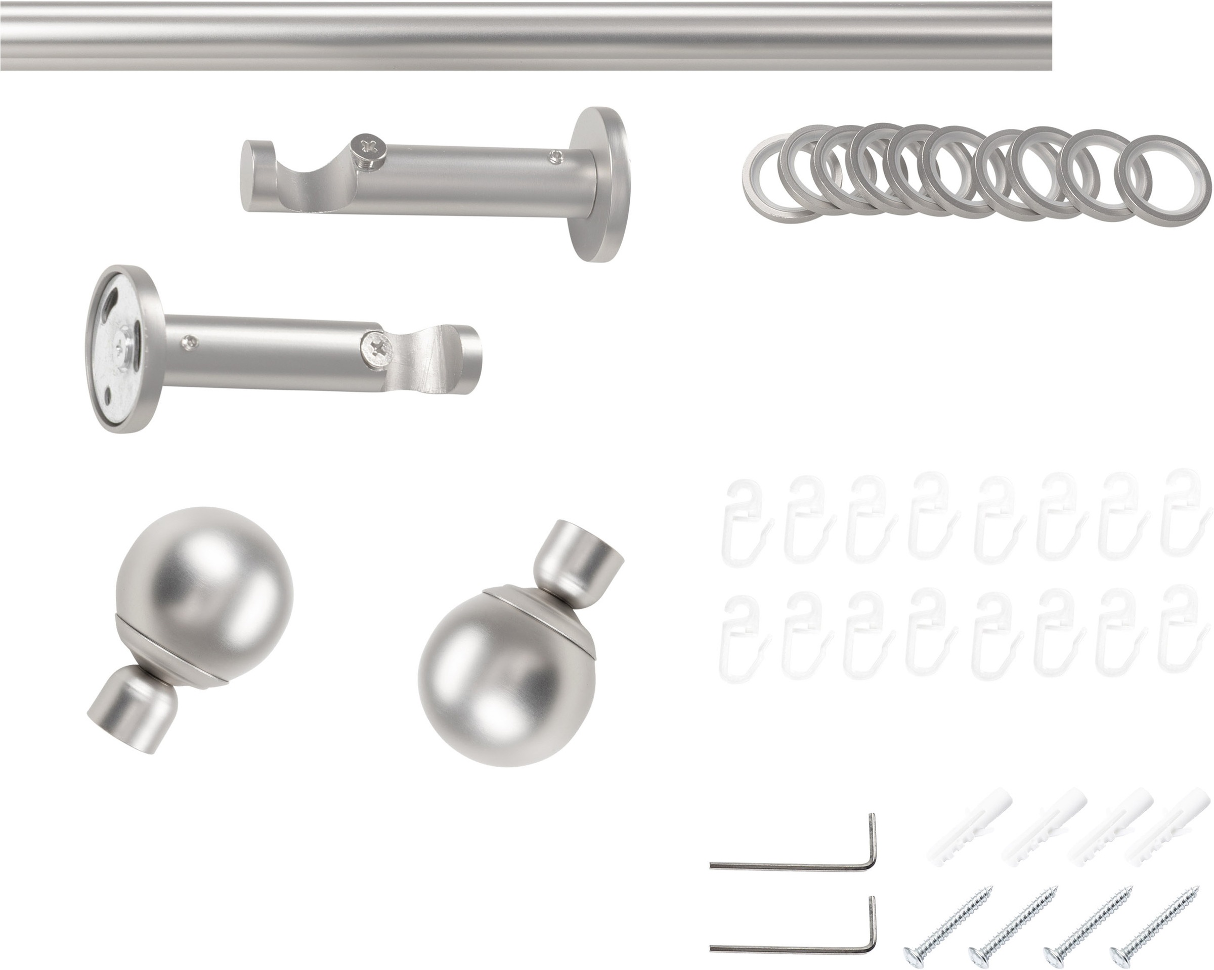 SN DECO GROUP Gardinenstange Ø 19 mm 1 läufig-läufig Fixmass;kürzbar
