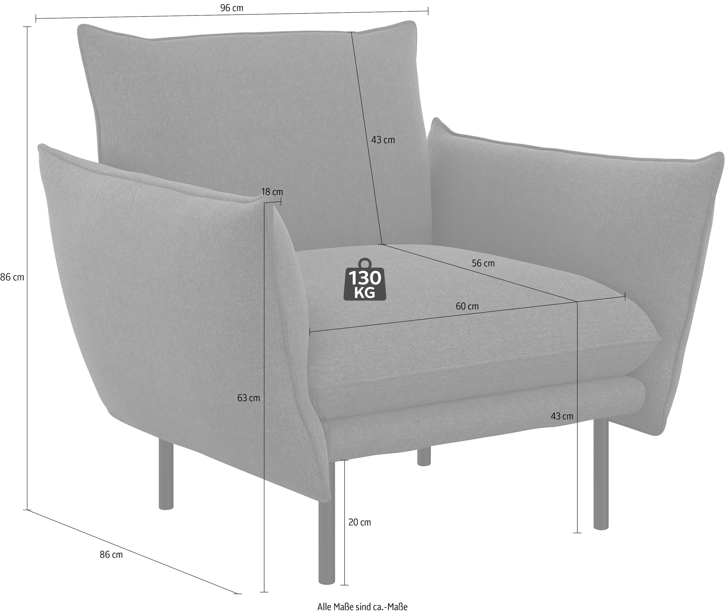 andas Sessel »Stine Cocktailsessel« Besonderes Design durch Kissenoptik und Keder, by Morten Georgsen