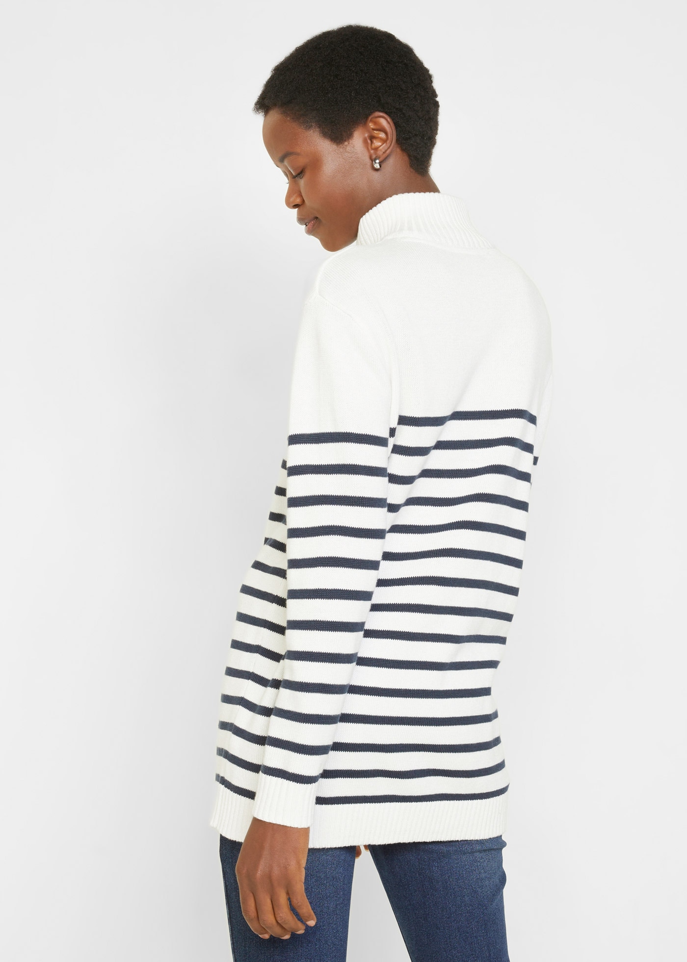 bonprix Troyer aus Baumwollmischung, mit Reissverschluss, lässig geschnitten