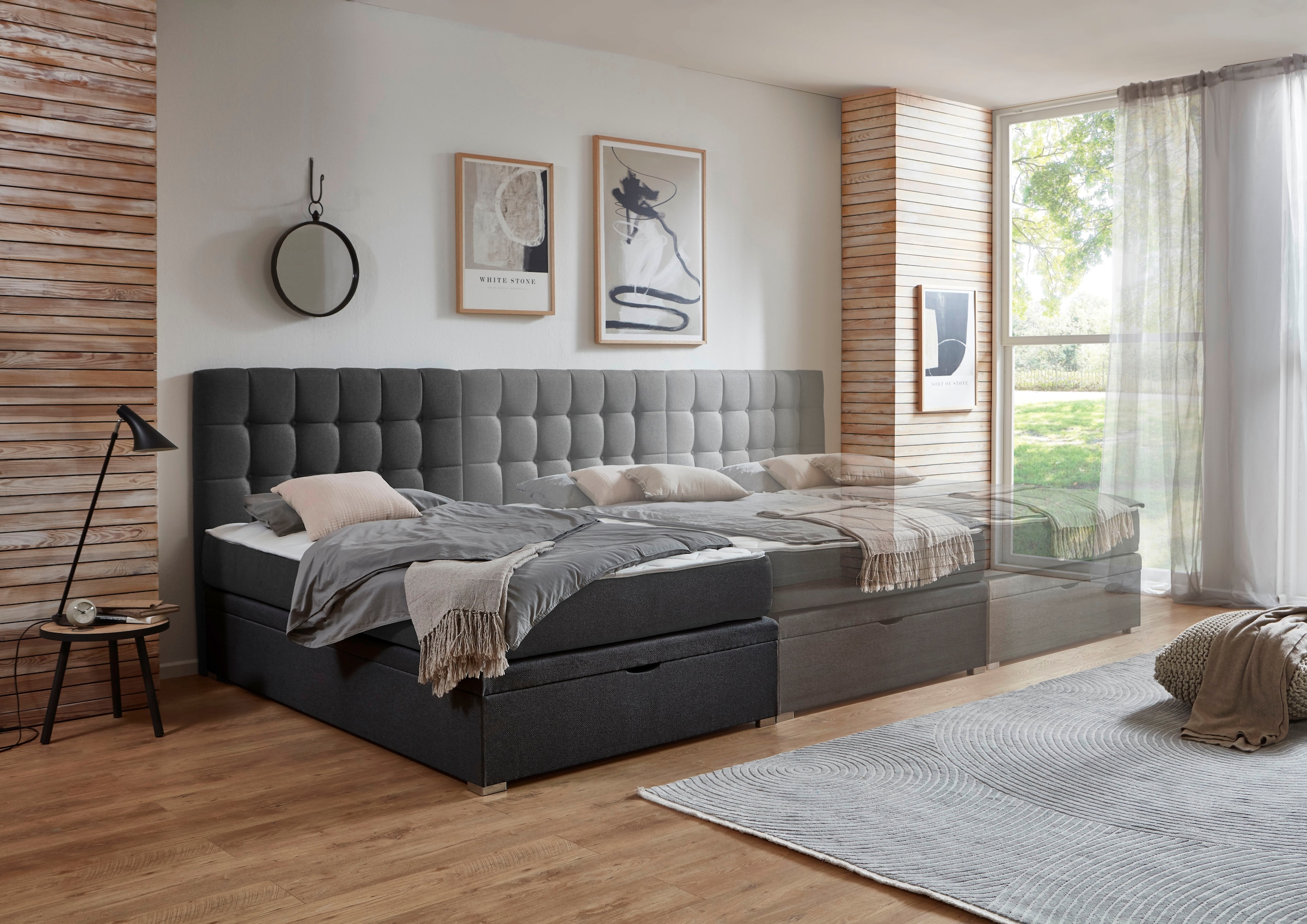 ATLANTIC home collection Boxbett »Riona, erweiterbar zu Doppel- und Familienbett« wahlweise mit 120x200cm Taschen-Federkernmatratze oder ohne Matratze