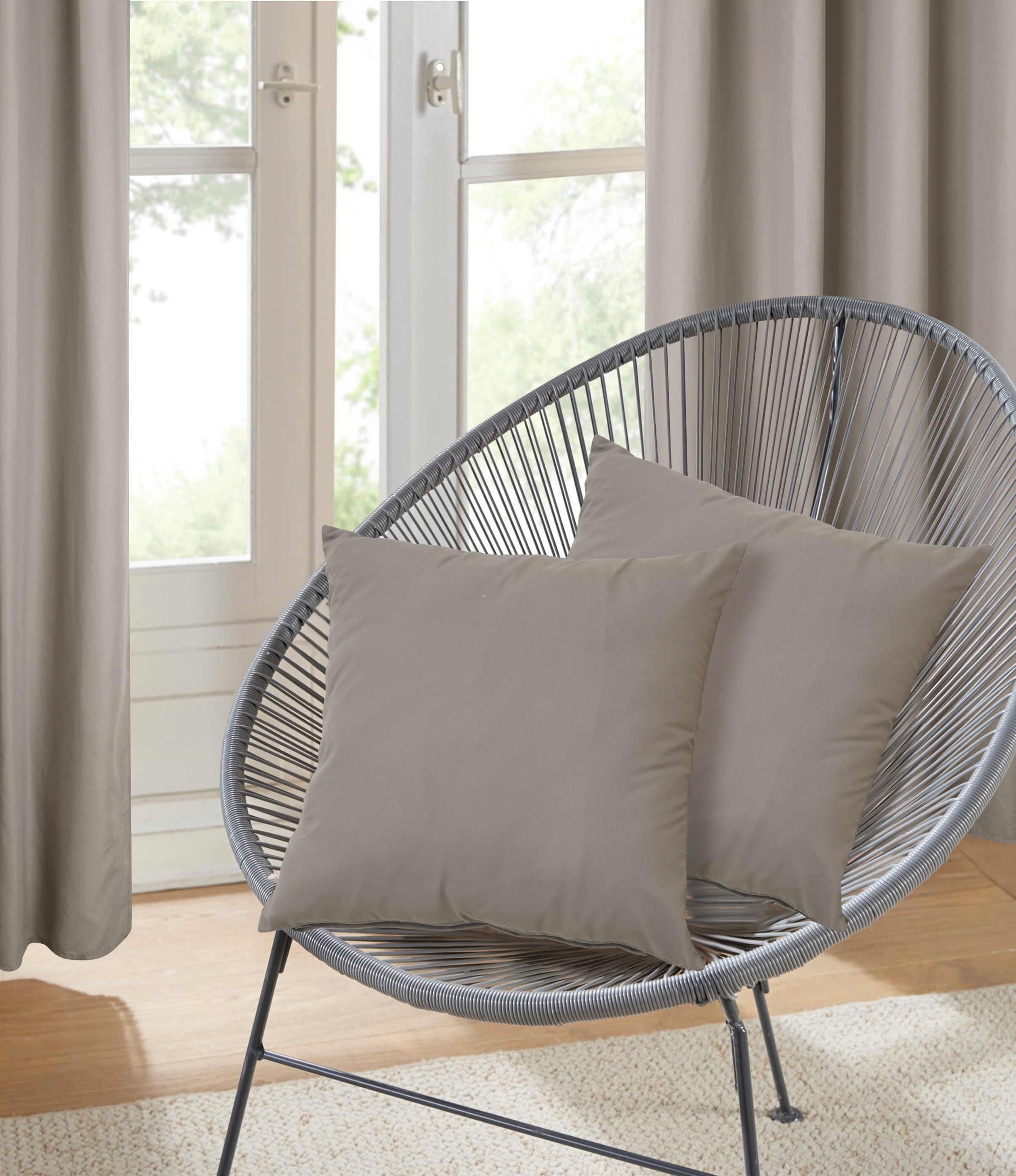 my home Dekokissen »Raja« einfarbig, Kissenhüllen ohne Füllung , 40 x 40 cm, 2er-Set, Mikrofaser