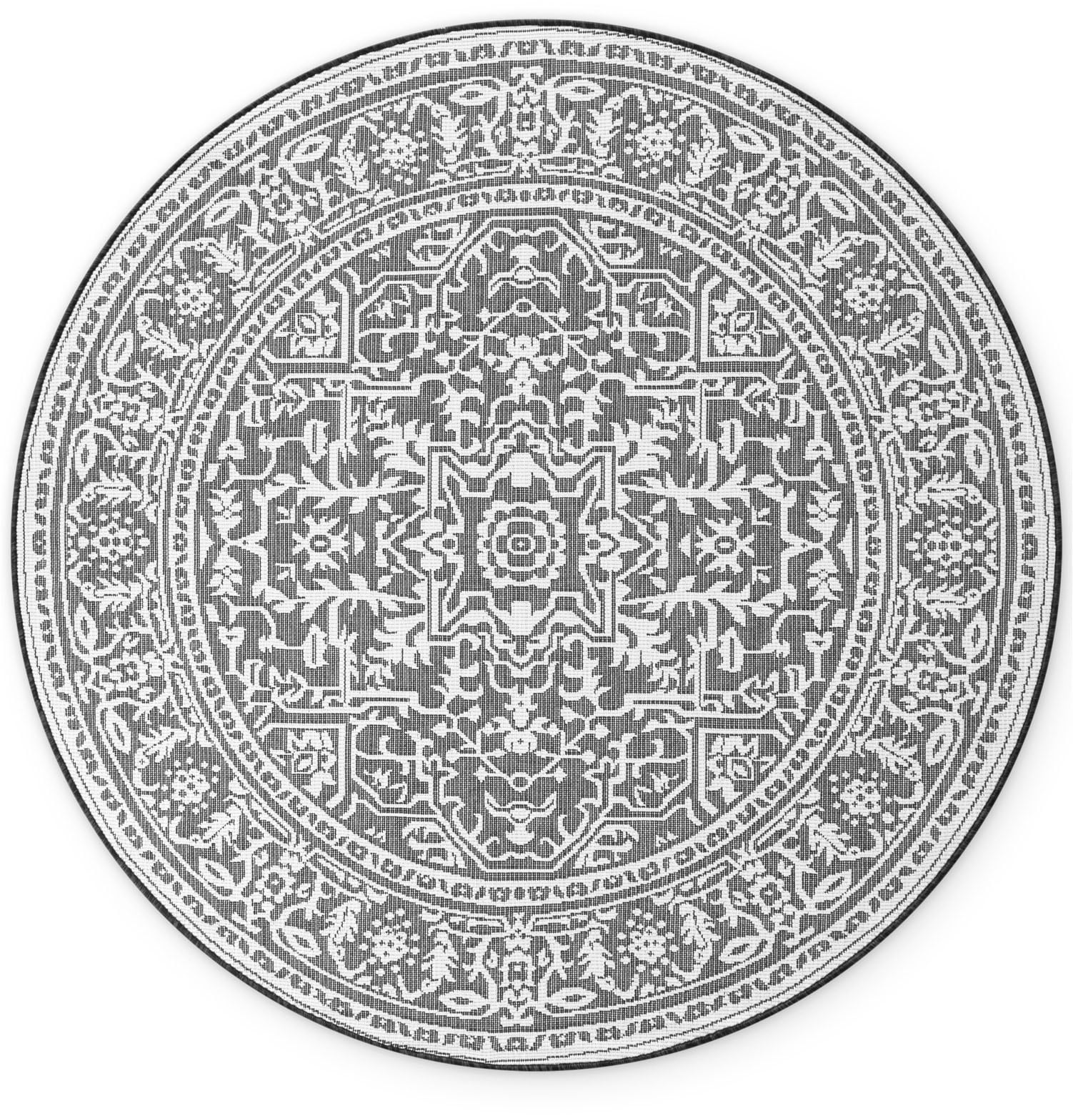 HANSE Home Outdoorteppich »Kona Wendeteppich« rund 5 mm Höhe In und Outdoor, Flachgewebe, wetterfest, pflegeleicht, robust