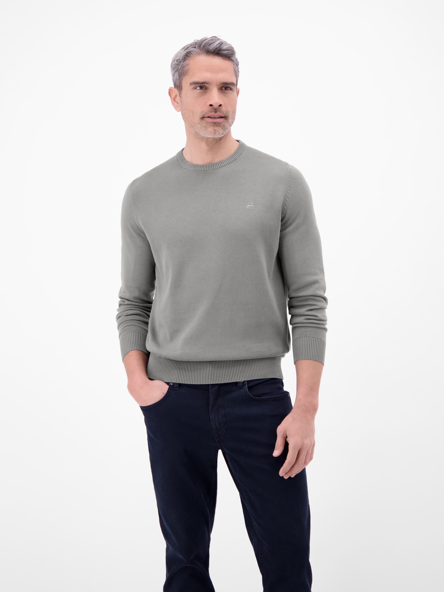 LERROS Strickpullover »Herren Strickpullover aus Baumwolle mit Crewneck Ausschnitt« Weicher Strick-Pullover, Rundhalsausschnitt, lange Ärmel, pflegeleicht