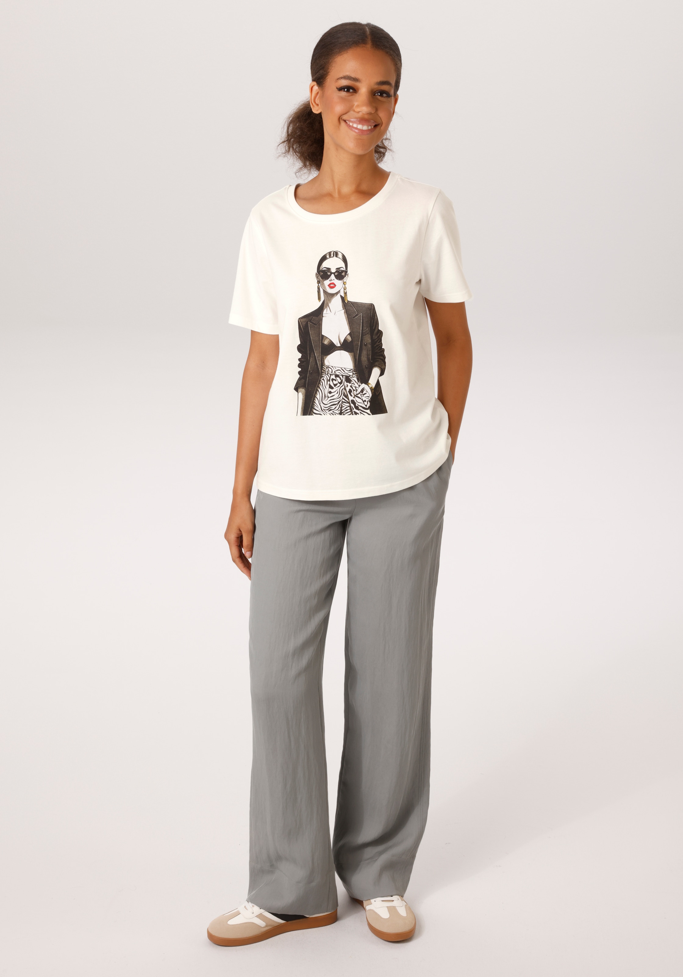 Aniston CASUAL T-Shirt mit "stylischem" Frontdruck - NEUE KOLLEKTION