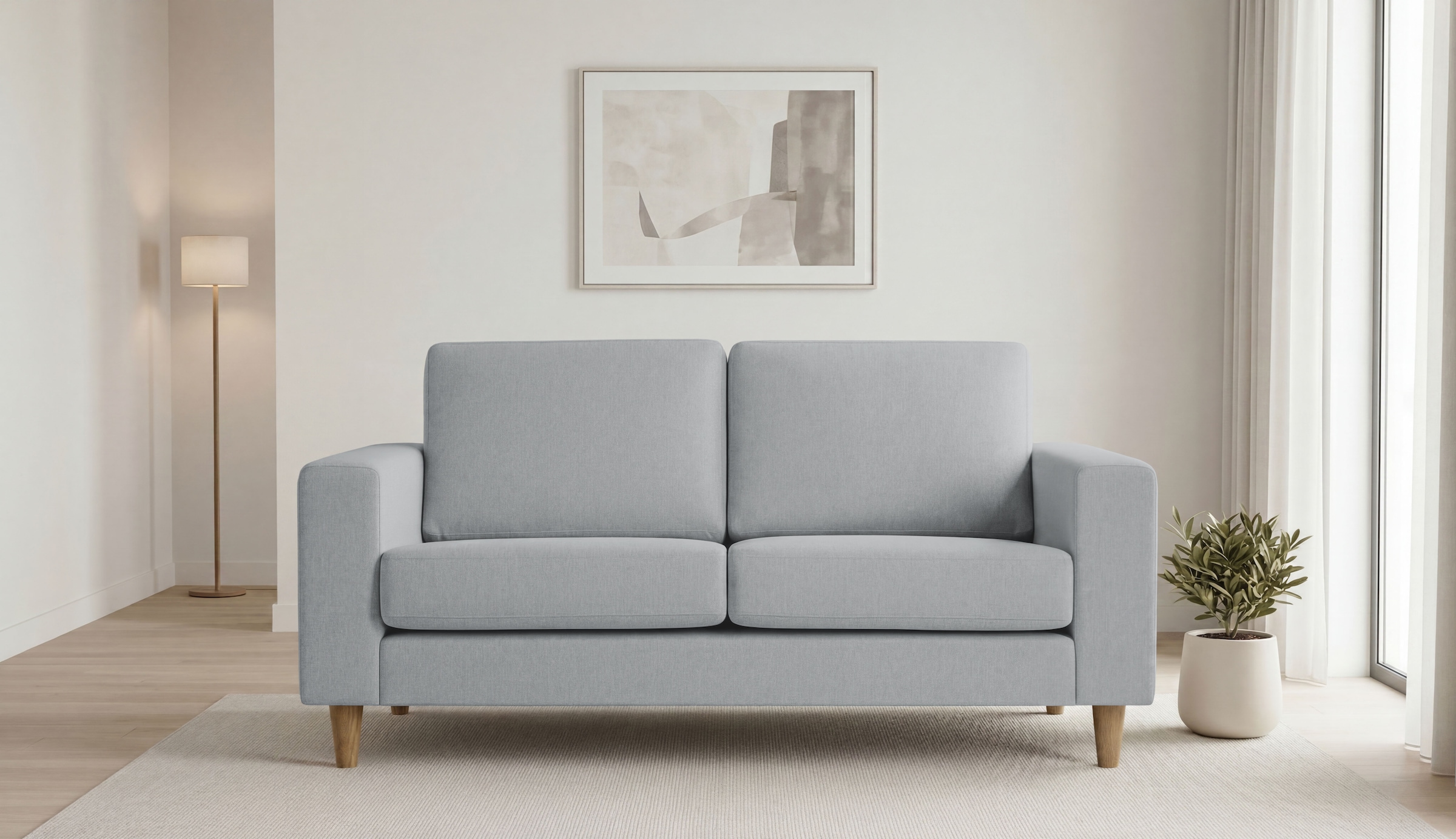 GOODproduct 2-Sitzer »Tvinno« im skandinavischen Stil, mit Massivholzfüssen, Breite 155 cm