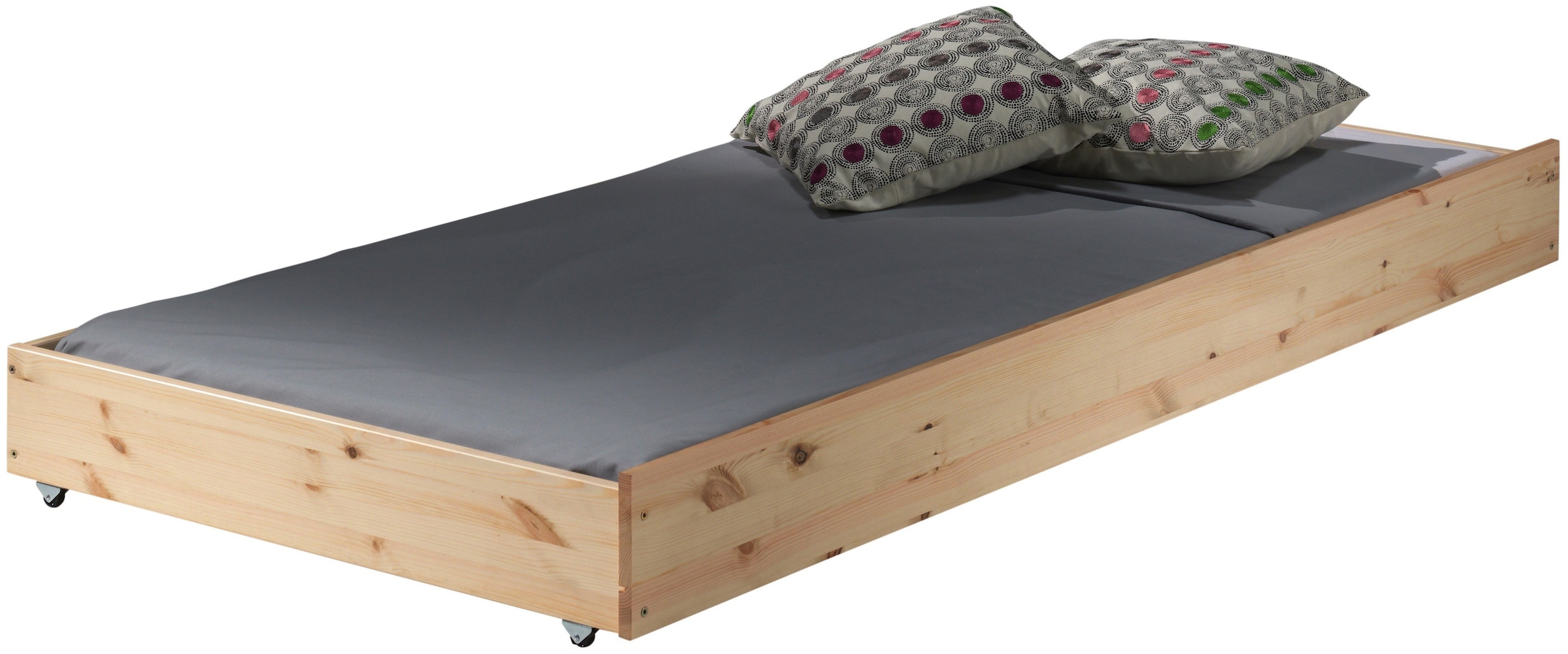 Vipack Lit en bois massif »Pino, universell einsetzbar, gradliniges Design, Made in Europe« L/H/P env. 211x84,4x97,5 cm, surface de couchage 90/200 cm, avec 1 tiroir sous-lit,  incl. sommier à lattes, pin massif, naturel ou laqué blanc