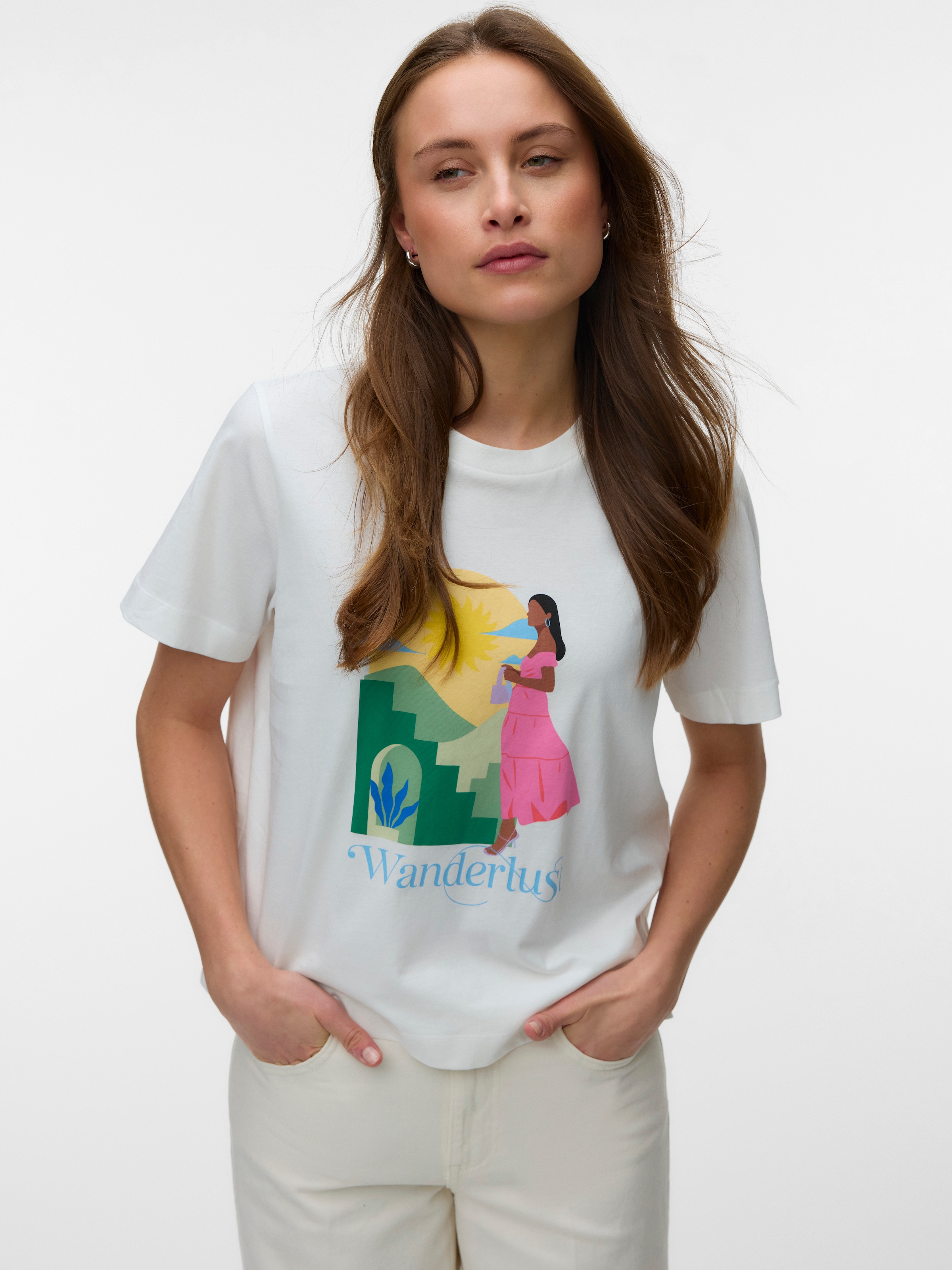 Vero Moda T-shirt à manches courtes »VMSALLI METTE SS TOP BOX JRS« coton, coupe régulière