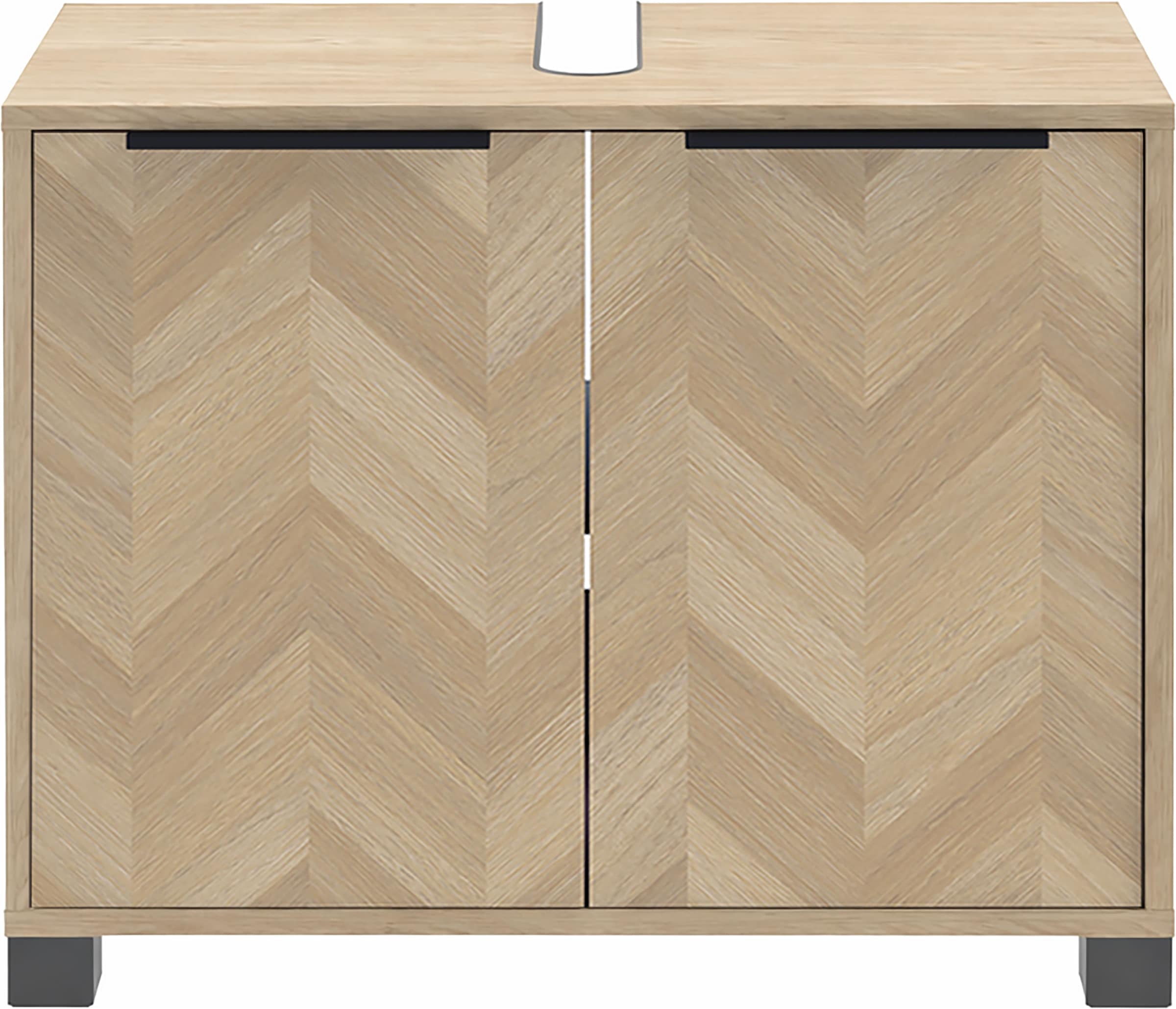 Schildmeyer Waschbeckenunterschrank »PIAZZA, 2 Türen, Breite 65,1 cm, MADE IN GERMANY« 1 Stk. tlg. Türen im Fischgräten-Dekor, MADE IN GERMANY