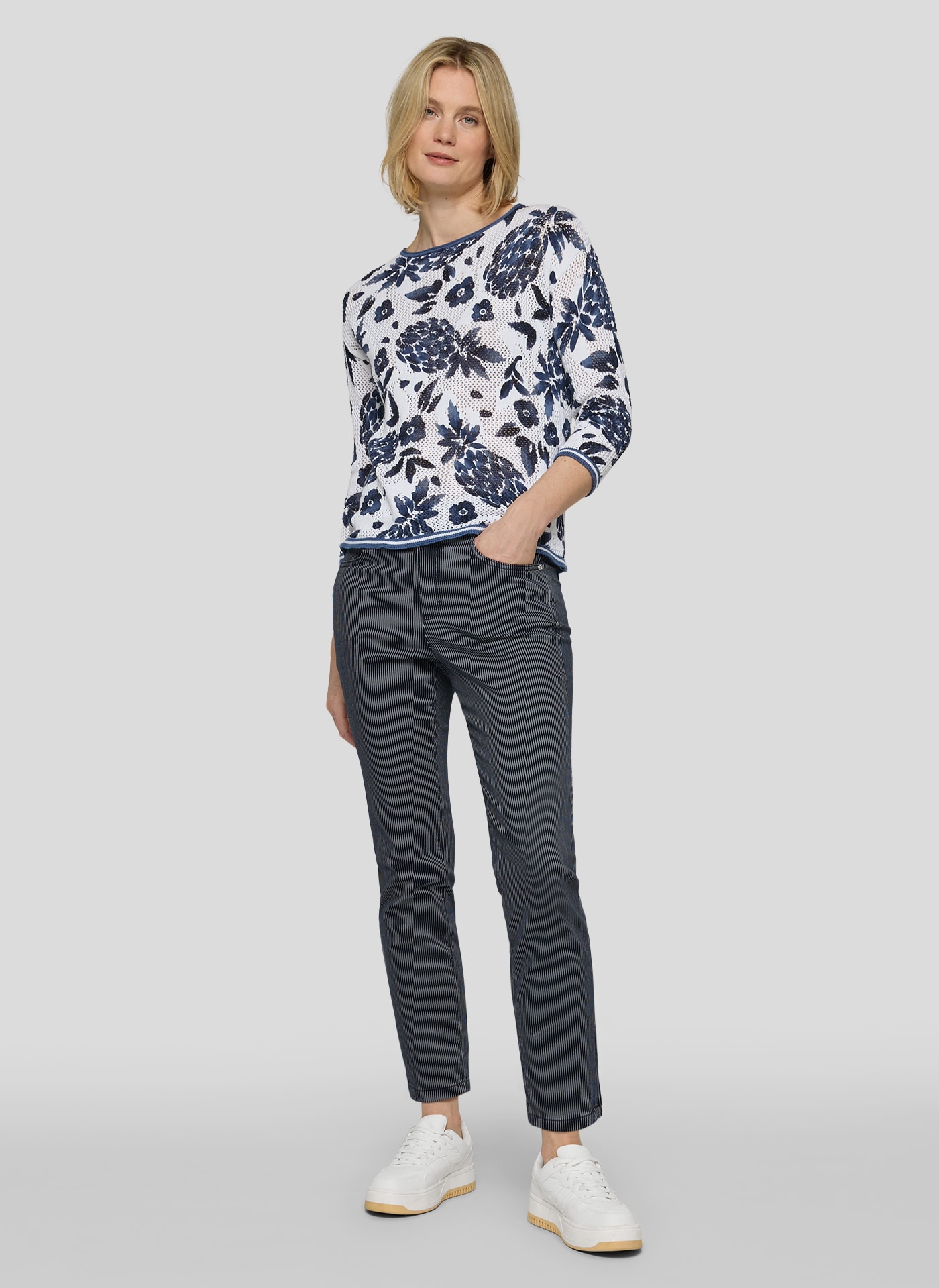 Rabe Pull à manches 3/4 im Häkel-Look