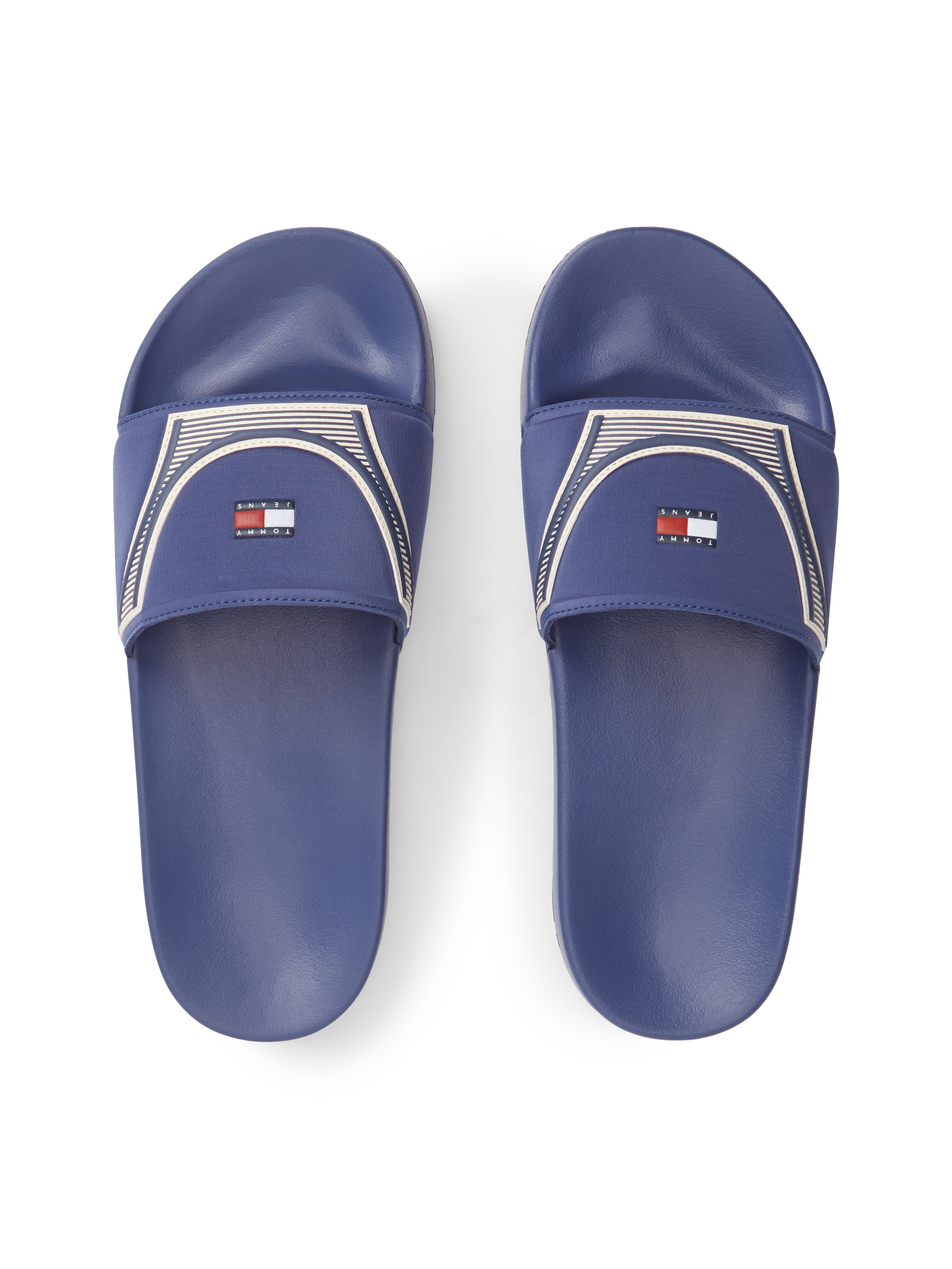 Tommy Jeans Pantolette »TOMMY JEANS SEASONAL POOL SLIDE«  Poolslides, Sommerschuh, Schlupfschuh mit Kontrastbesätzen