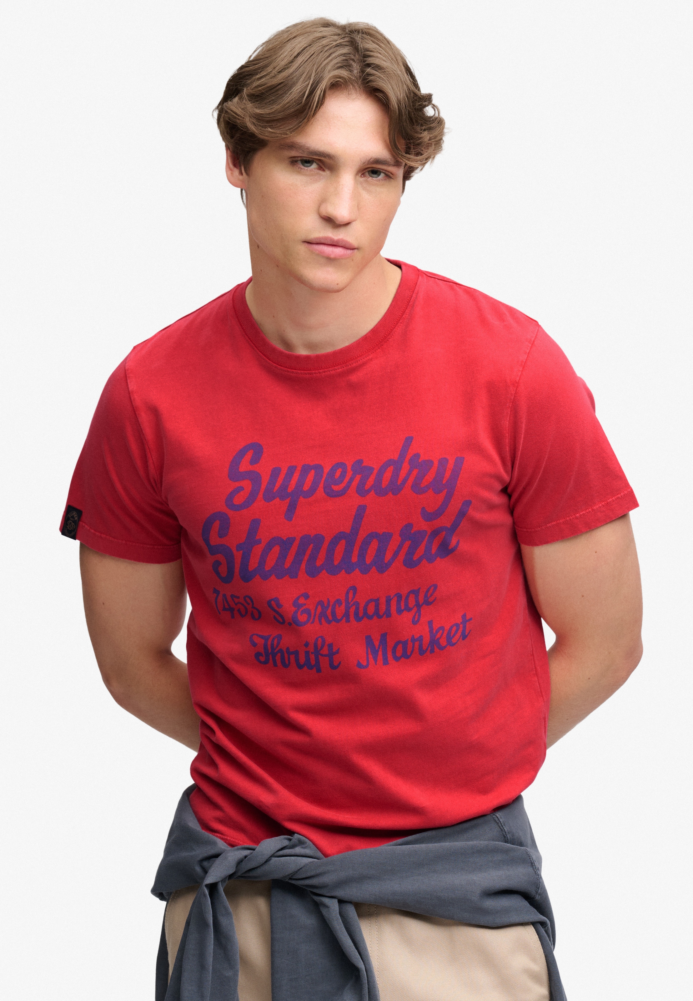 Superdry Shirt à col rond »VINTAGE SCRIPT TEE« coton, coupe décontractée