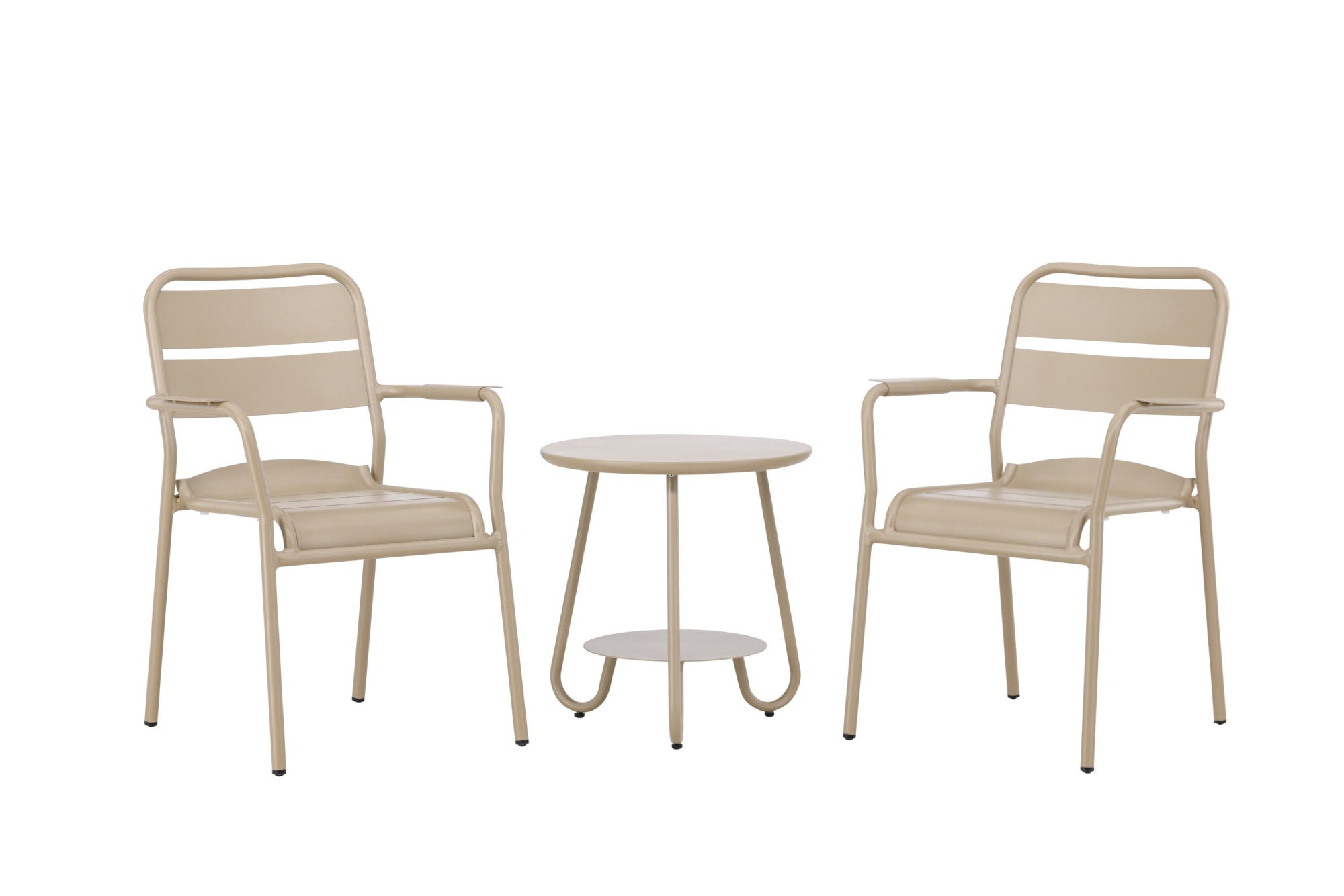 Venture Home Set de balcon »Faro, kompaktes Café-Set für 2 Personen Ø 50 cm, Aluminium« Balkonset, beige, rund, Aluminium leicht, platzsparend, modern