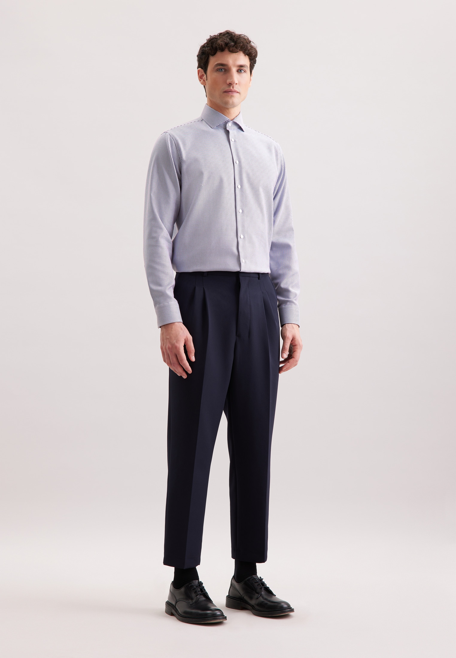 seidensticker Chemise d'affaires »Schwarze Rose« Regular 1/1 Kentkragen Pepita