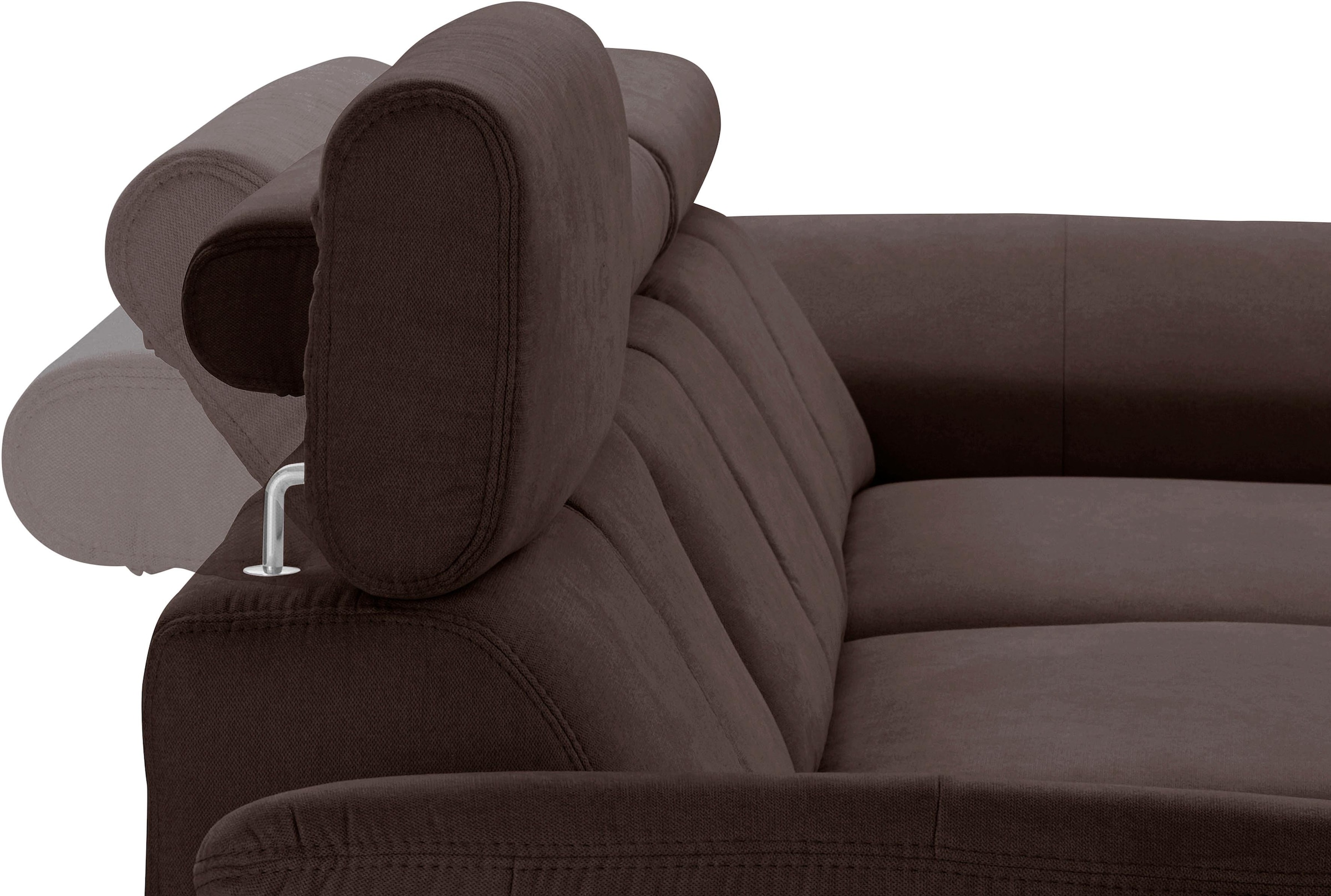 exxpo - sofa fashion Canapé d'angle »Salerno, inkl. Arm-& Kopfteilverstellung, bequem, Breite 280cm, L-Form« wahlweise mit Bettfunktion und Bettkasten, tolle Detailverarbeitung