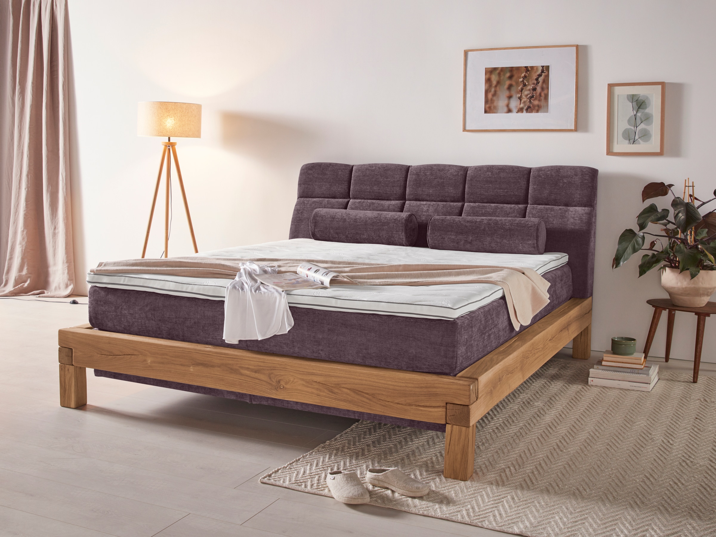 Home affaire Boxspringbett »Villads« Liegefläche: 180/200 cm, Inside-Boxspring-Unterbau, recycelte Stoffe