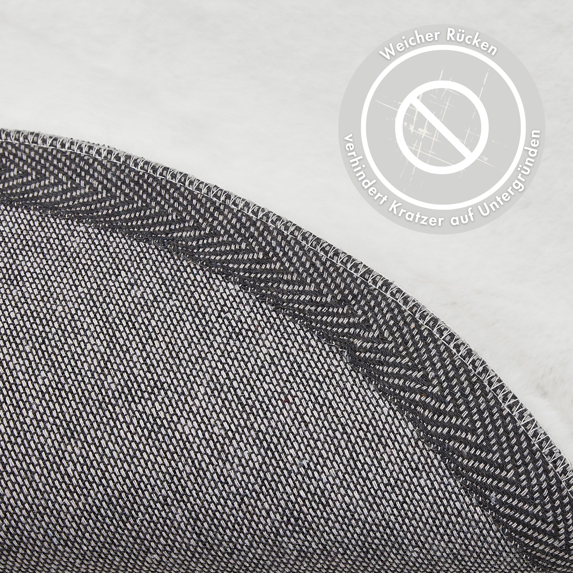 my home Hochflor-Teppich »Lugano« rund 30 mm Höhe Kunstfell, Uni Farben, sehr weich & kuschelig