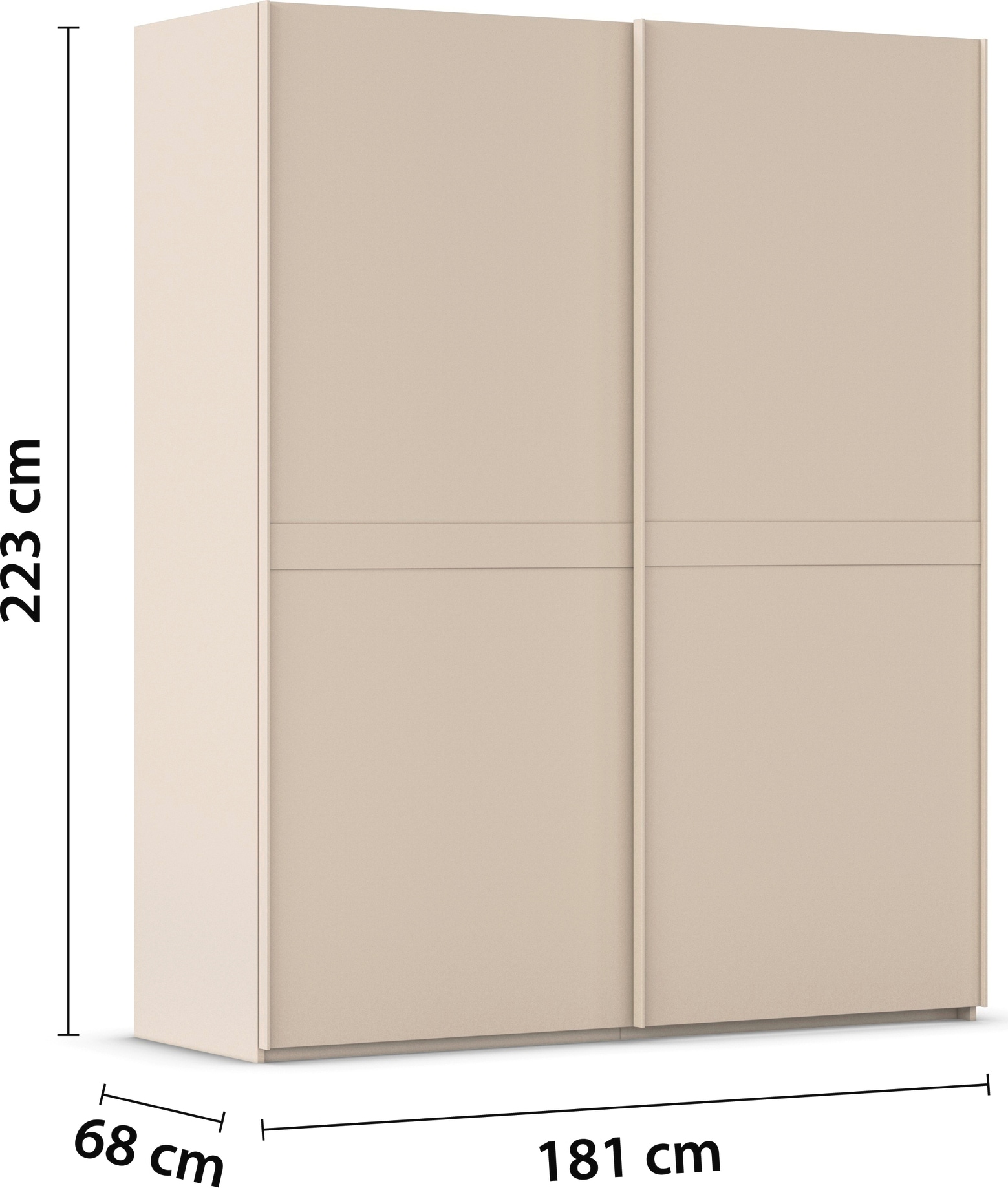 rauch Schwebetürenschrank »Kleiderschrank Schrank Garderobe Schlafzimmerschrank SCALE-LINE« edle Optik mit Bauchbinde in Korpusfarbe Dekorfront MADE IN GERMANY