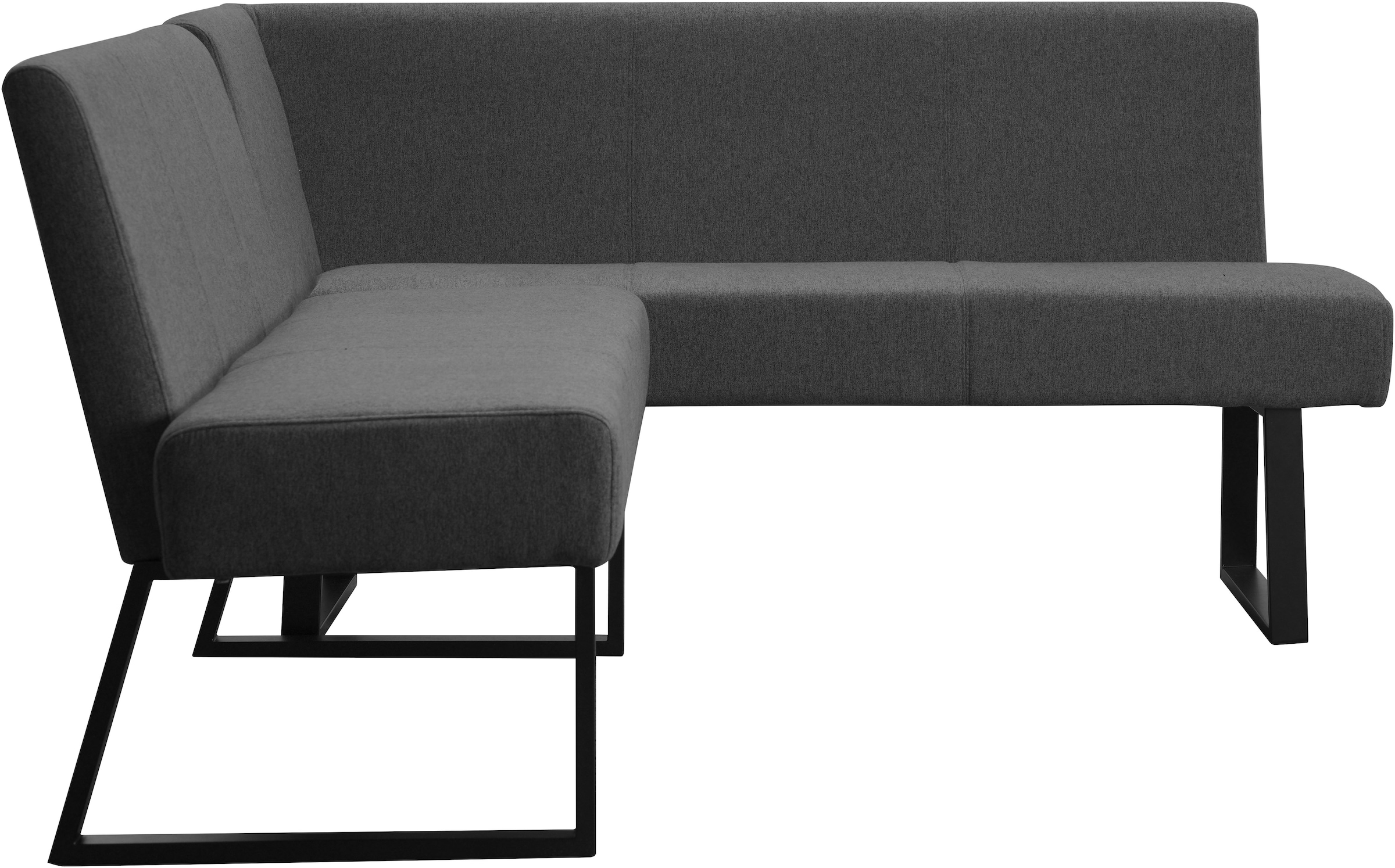 GOODproduct Banc d'angle »Gladiole,« Sitzbank, Esszimmerbank, Bank,  mit Taschenfederkern, schwarzes Metallgestell, Breite 190 cm