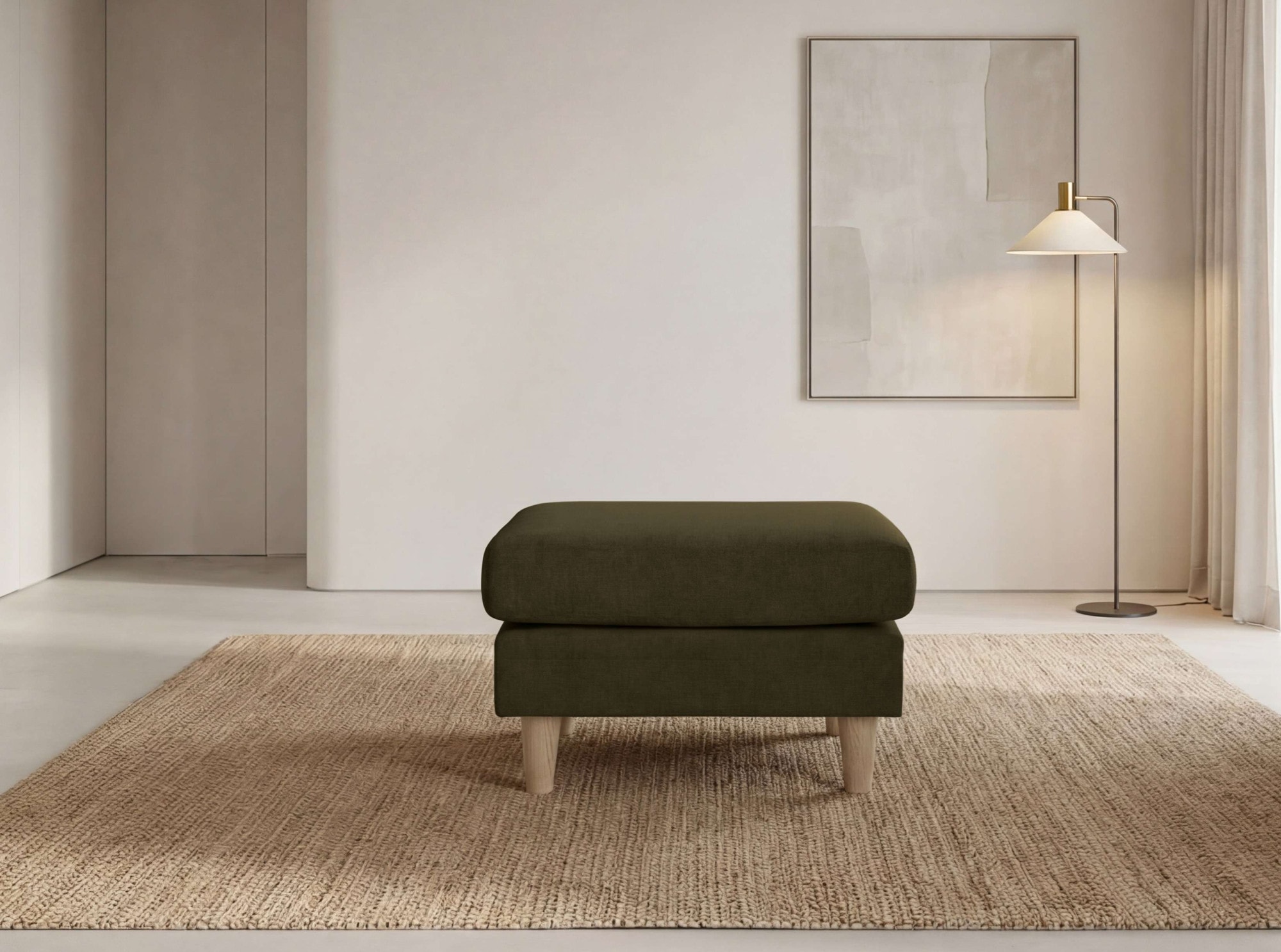 Home affaire Polsterhocker »Arellano, Breite 63 cm« klassisches Design, mit Massivholzfüssen, Webstoff fein, Chenille