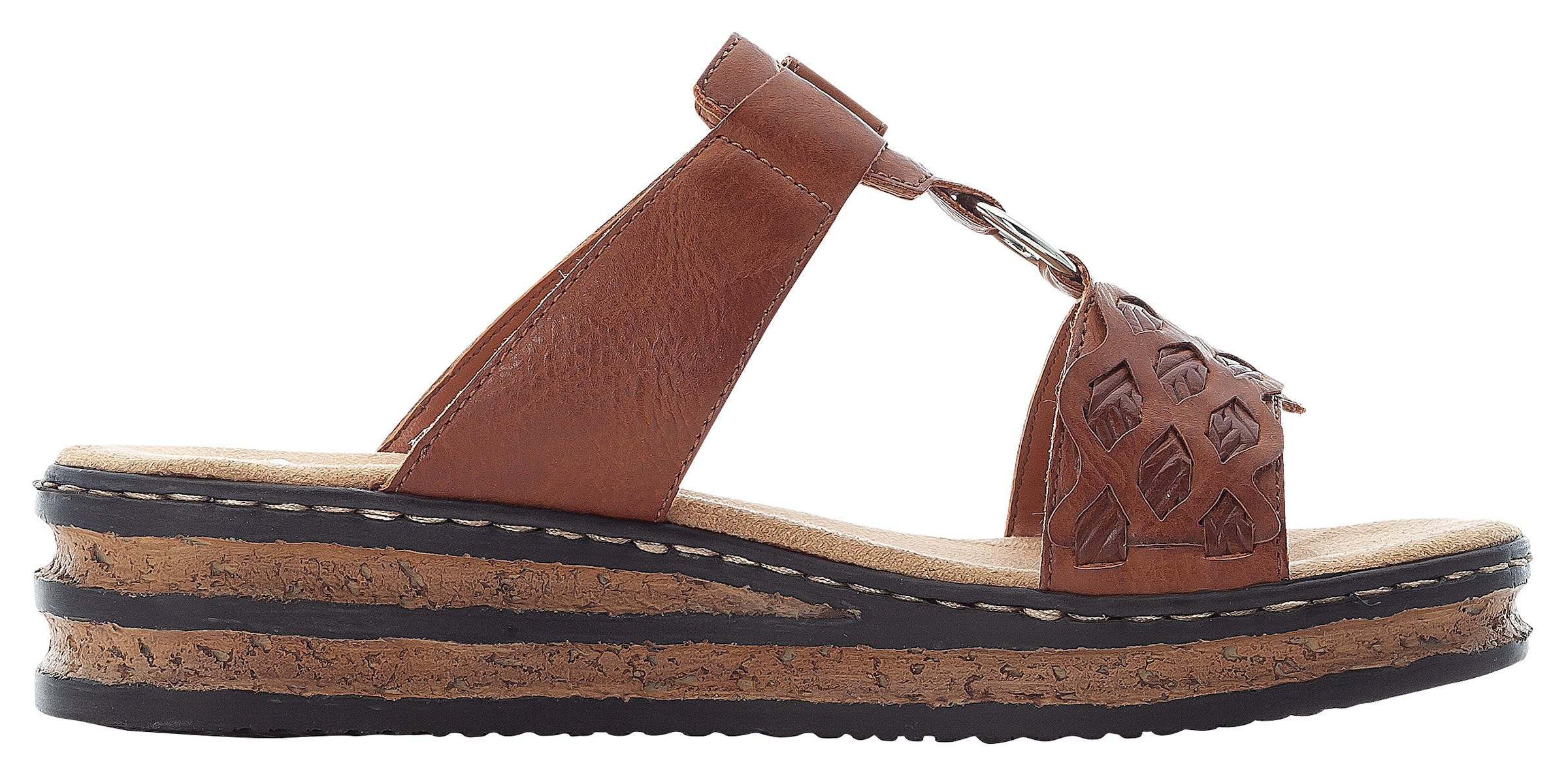 Rieker 1100000002199  Keilabsatz, Sommerschuh, Schlappen mit Riemchen in Flechtoptik